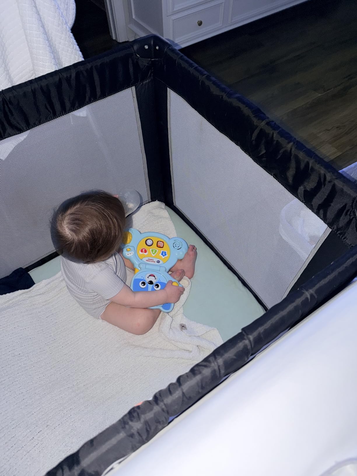 Dream On Me Nest Portable Playard, Lightweight, Foldable, Carry Bag, Pink | Breathable Mesh Sides, ASTM Tested for Infants & Toddlers, 30 Lb Limit, Removable 1