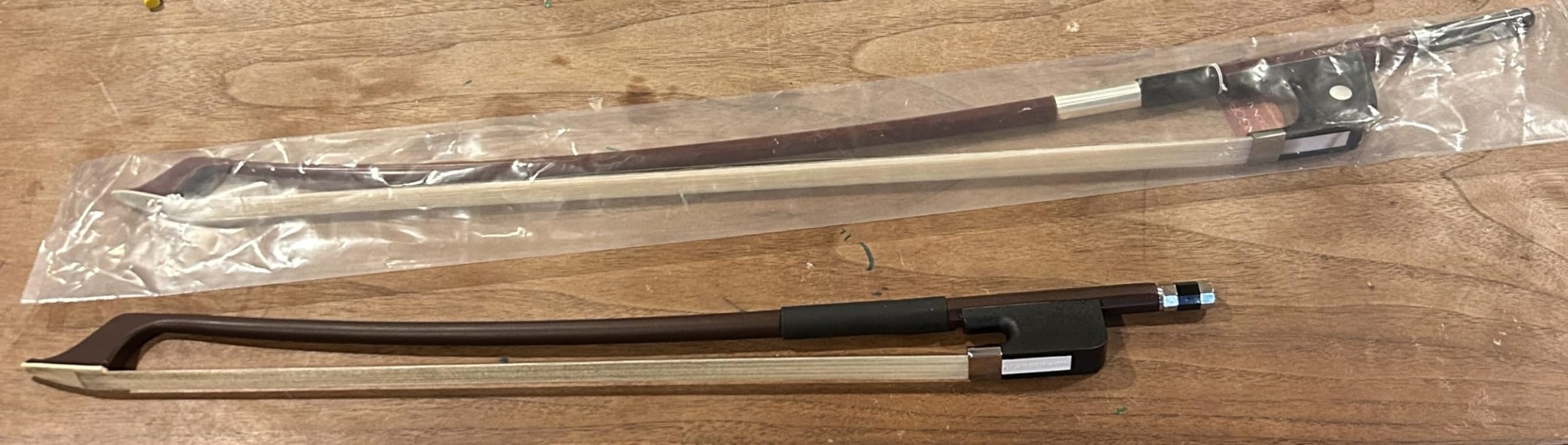 Upright Double Bass Bow 3/4 Size German Model Natural Horsehair VINGOBOW 300BG 74 cm Brazilwood Stick Ebony Frog Warm Tone Natural Horse Hair Straight Stick Smooth Tuner Easy Rosin customer photo 1