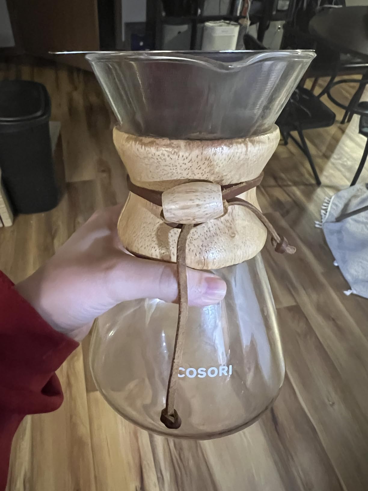Cosori Pour Over Coffee Maker, Double Layer Stainless Steel Filter, 8cup | Drip Coffee Maker, Coffee Dripper Brewer, High Heat Resistant Carafe, also for Camping, Hiking, 34oz customer photo 2