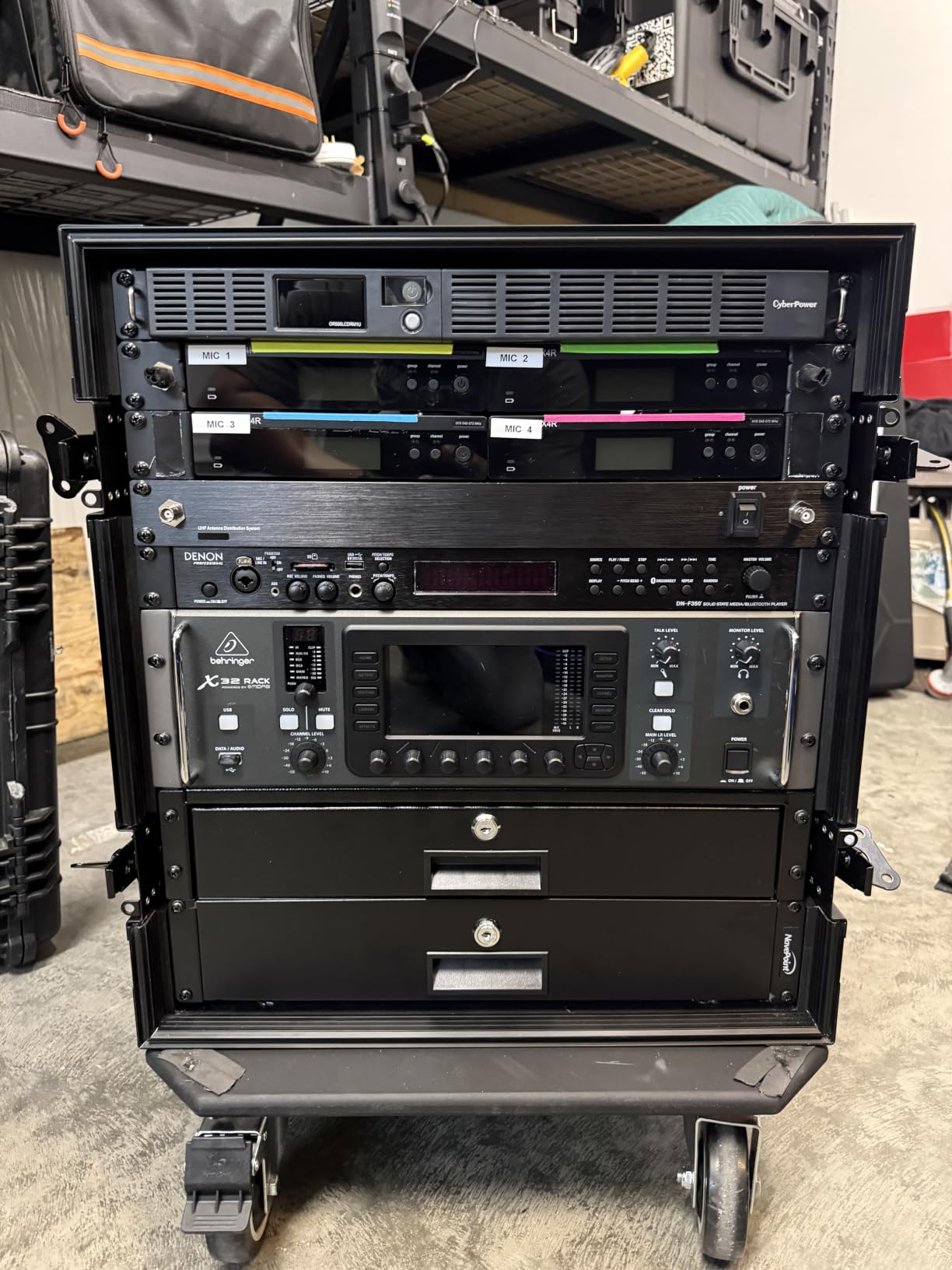 Sound Town 8U PA/DJ Rack/Road Case, 8-Space, with 21