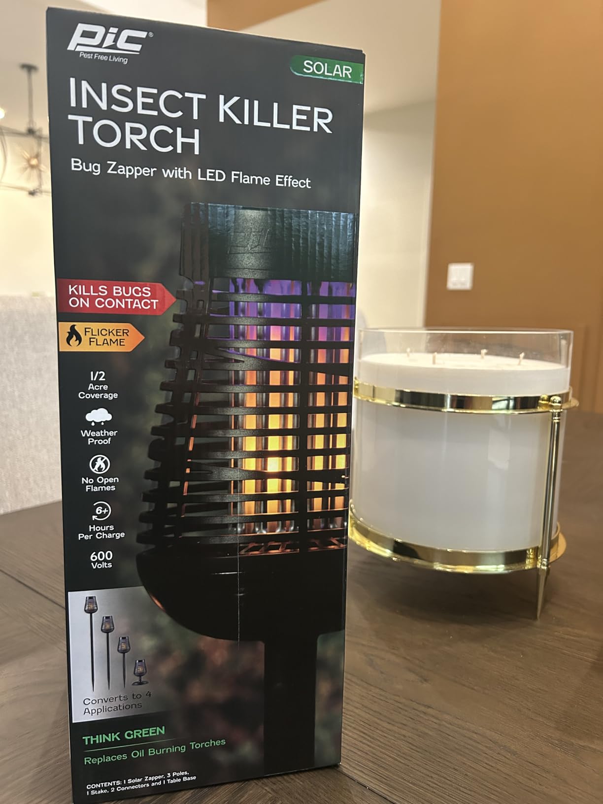 PIC Solar Insect Killer Torch (DFST), Bug Zapper and Accent Light, Solar Bug Zapper - Kills Bugs on Contact customer photo 2