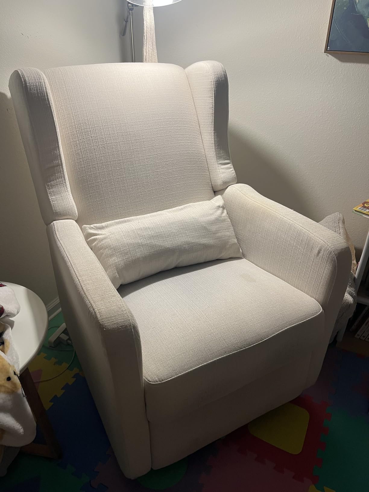 Carter's by DaVinci Arlo Recliner, Cozy Cream | Glider Recliner Nursery Chair w/ 360° Swivel - GREENGUARD Gold & FSC Certified customer photo 1