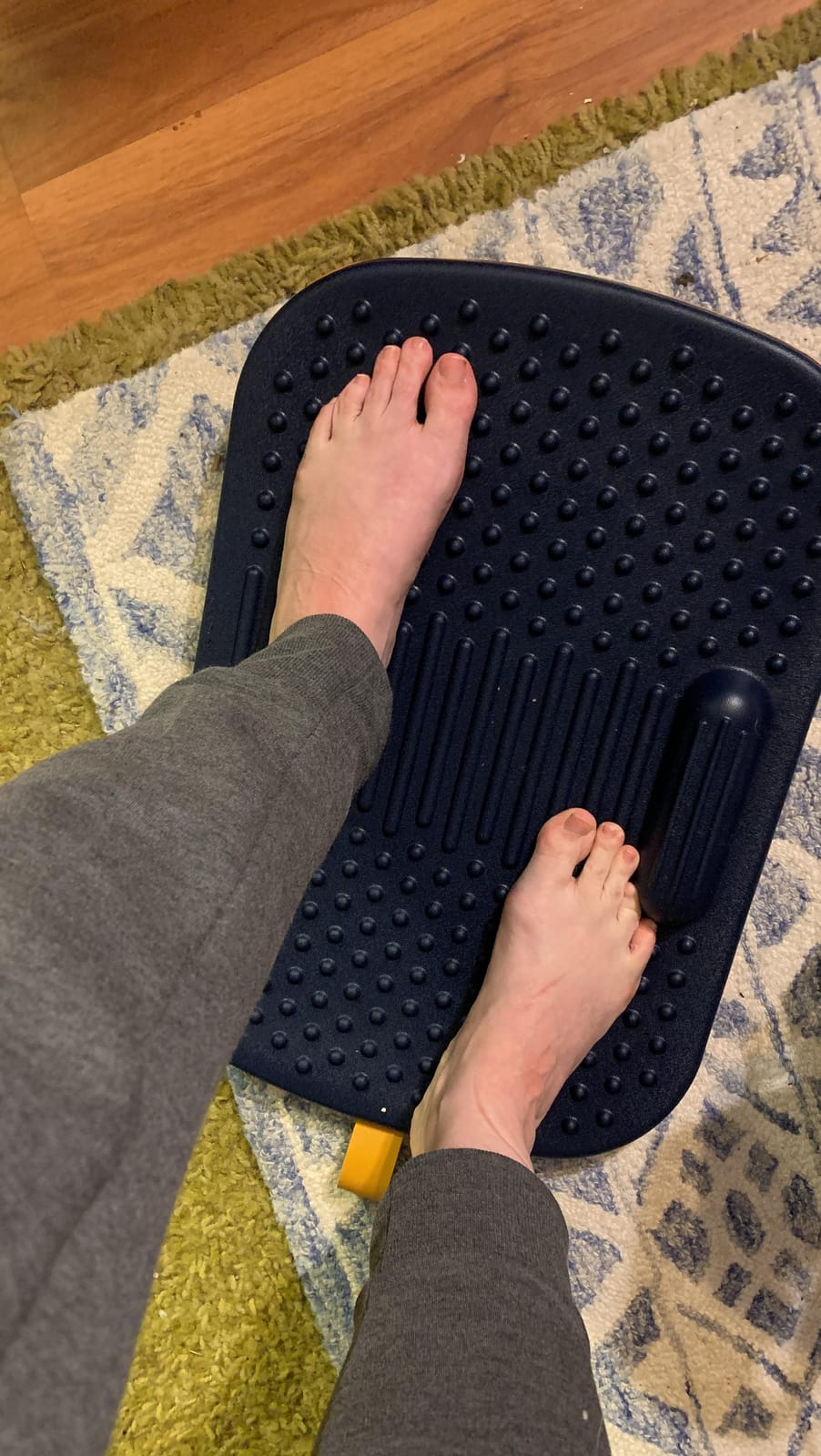 FEZIBO Standing Desk Mat with Anti Fatigue Bar | Wooden Wobble Balance Board with Ergonomic Design Comfort Floor Mat customer photo 1