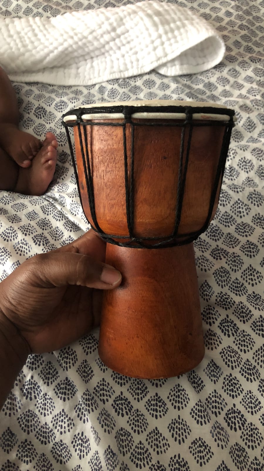 Drum Djembe is a Rope goat skin Covered Goblet African Drum Played by Hands West Africa style jembe for drums circle and more (7x15) customer photo 1