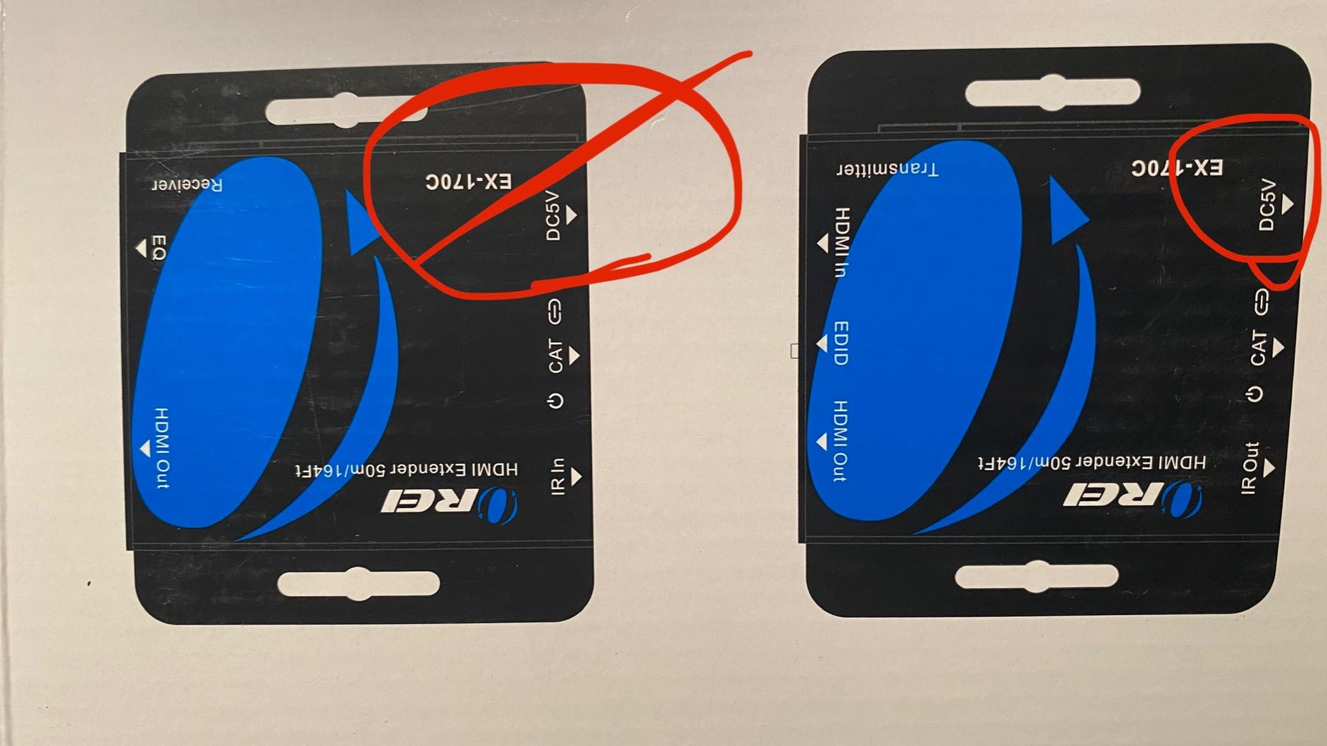 OREI HDMI Extender Over Cat5 165ft - 4K@30Hz with IR, Loop Out, EDID, PoC | HDMI Extenders, Ethernet to HDMI - AV signal distribution CAT5e/CAT6/CAT7 with DTS-HD, Dolby TrueHD, Deep Color plug-and-play customer photo 1