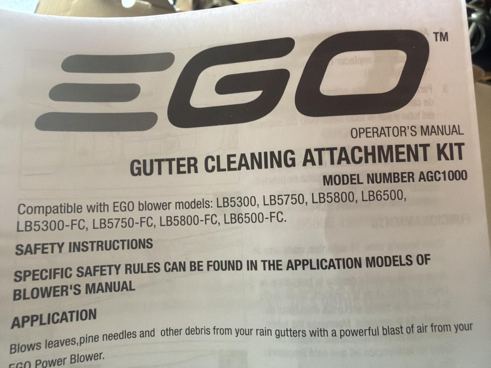 EGO POWER+ Gutter Cleaning Attachment for Electric Leaf Blowers LB5300/LB5750/LB5800/LB6150/LB6500/LB6700/LB7650/LB8800 - AGC1000 customer photo 2