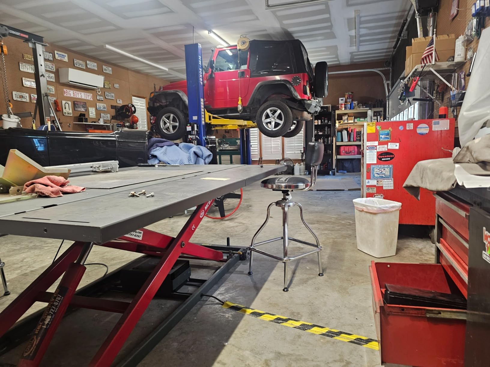 APlusLift HW-10KBP 10000LB Two Post Floor Plate Car Lift 3 Year Warranty | Rigid Double S Columns Floor Plate for Home & Auto shops with Height Limited customer photo 1