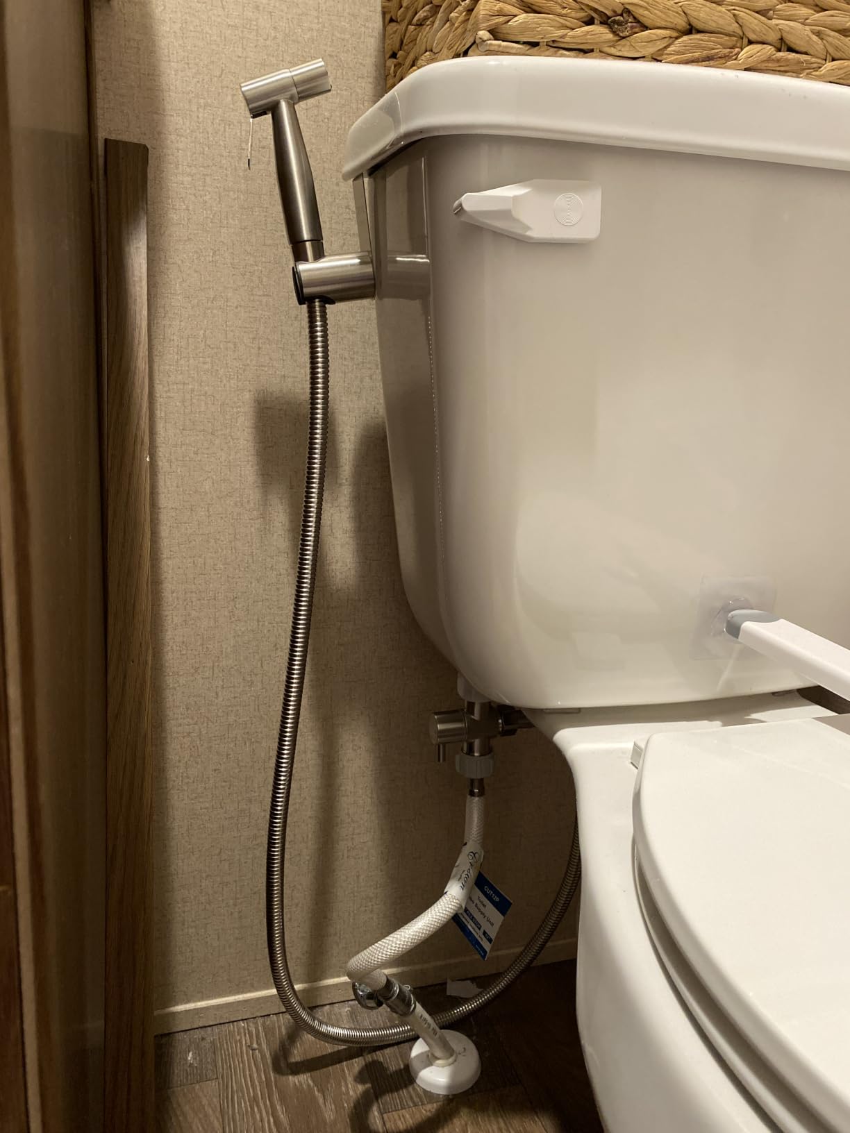 Arofa Handheld Bidet Sprayer, Bidet Attachment for Toilet, Brushed Nickel | Adjustable Water Flow, Leak-Free Hose, 7/8