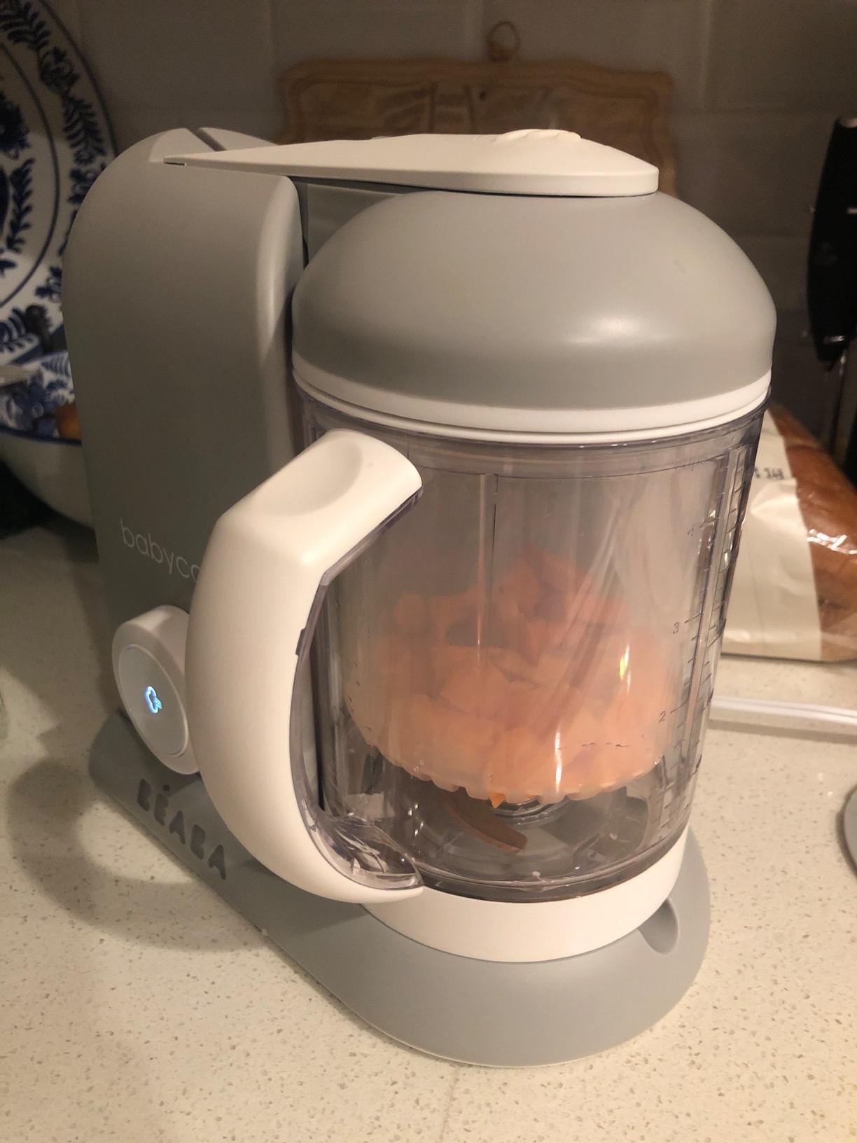 BEABA Babycook Solo 4 in 1 Baby Food Maker, Puree Steamer and Blender for Purees, Grinder with Auto Steam Cooking, Lrg Capacity 1,100 mL/ 37 oz, 27 Servings in 20 Mins, (Charcoal) customer photo 1
