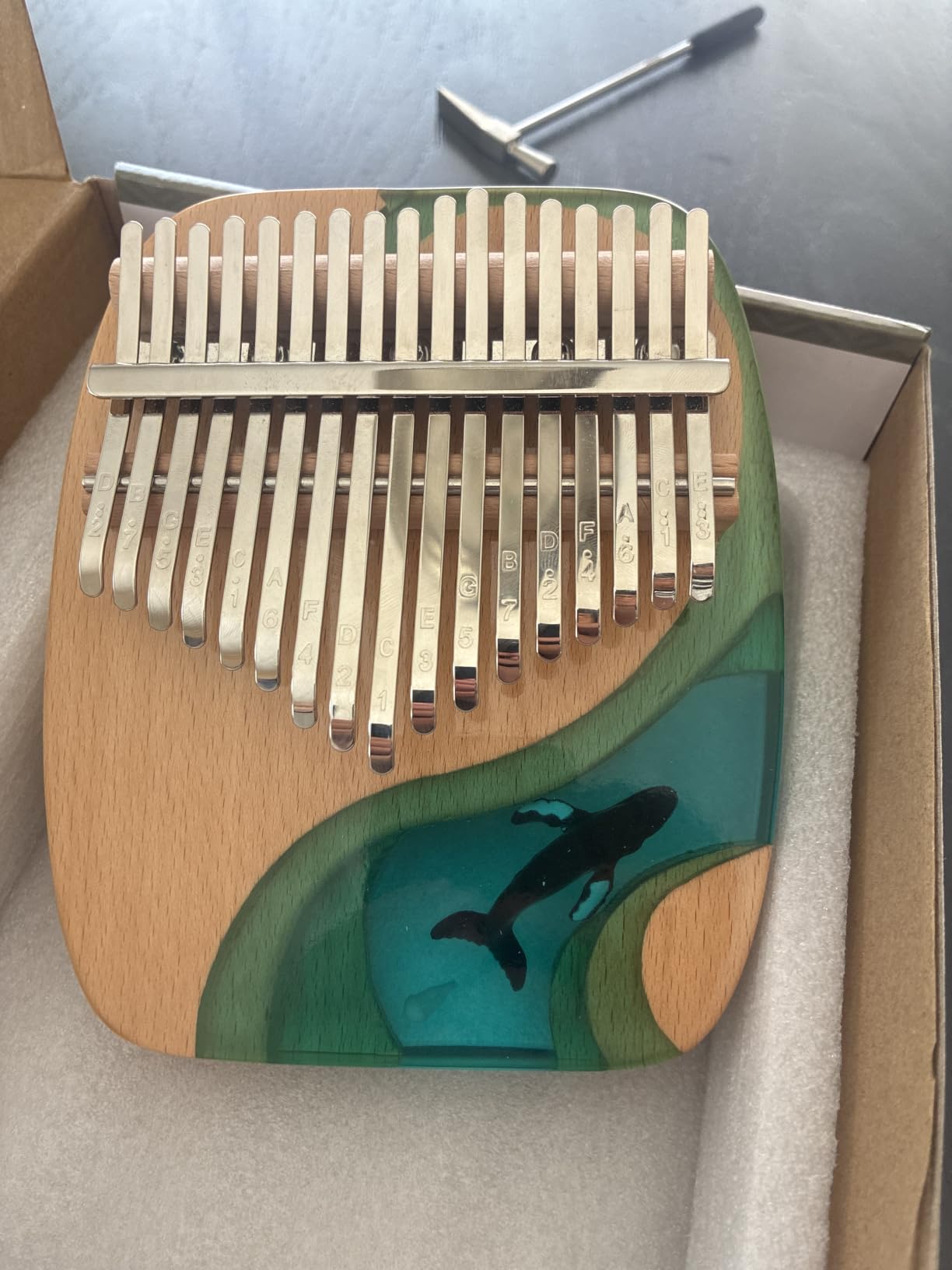 Ubblove Kalimba Thumb Piano 17 Keys Portable Finger Piano Gifts for Adults | Clear Tone Mbira Music Instrument for Beginner Practice Includes Hammer Bag Book Stickers customer photo 1
