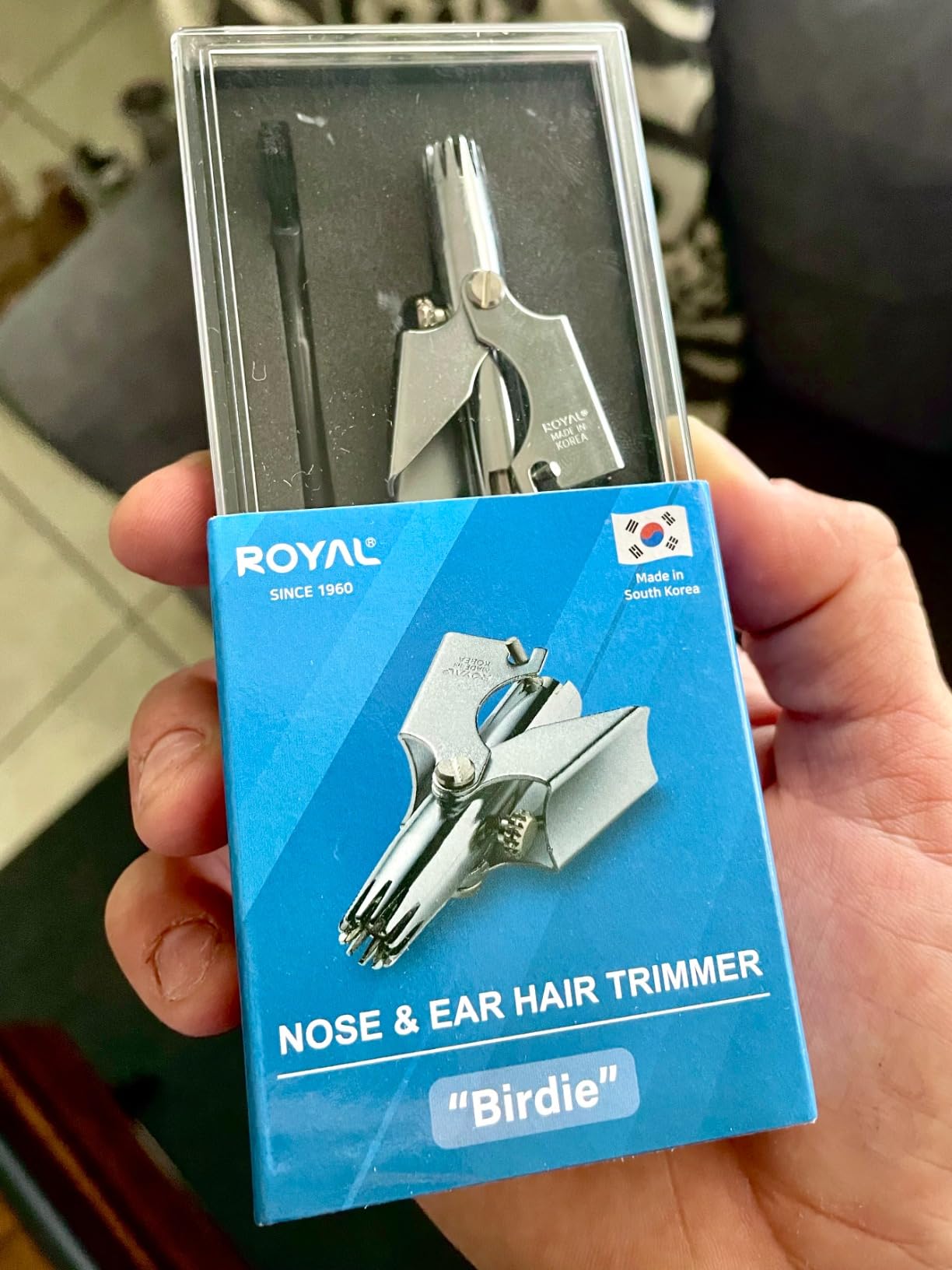 ROYAL Birdie Manual Nose Hair Trimmer for Men, Made in Korea Battery Free Painless Water Resistant Nose Trimmer with 12 Dual Blades, Patented ET-4 Series customer photo 2