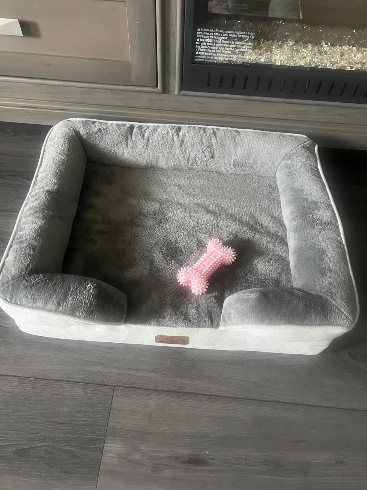 Bedsure Orthopedic Dog Bed Medium with Removable Washable Cover, 28 Grey | Classic Dog Couch Sofa Waterproof, Cozy Bolster Sides, Nonslip Bottom, Comfy Pet Bed for Puppies, Cats, Senior Dogs customer photo 1
