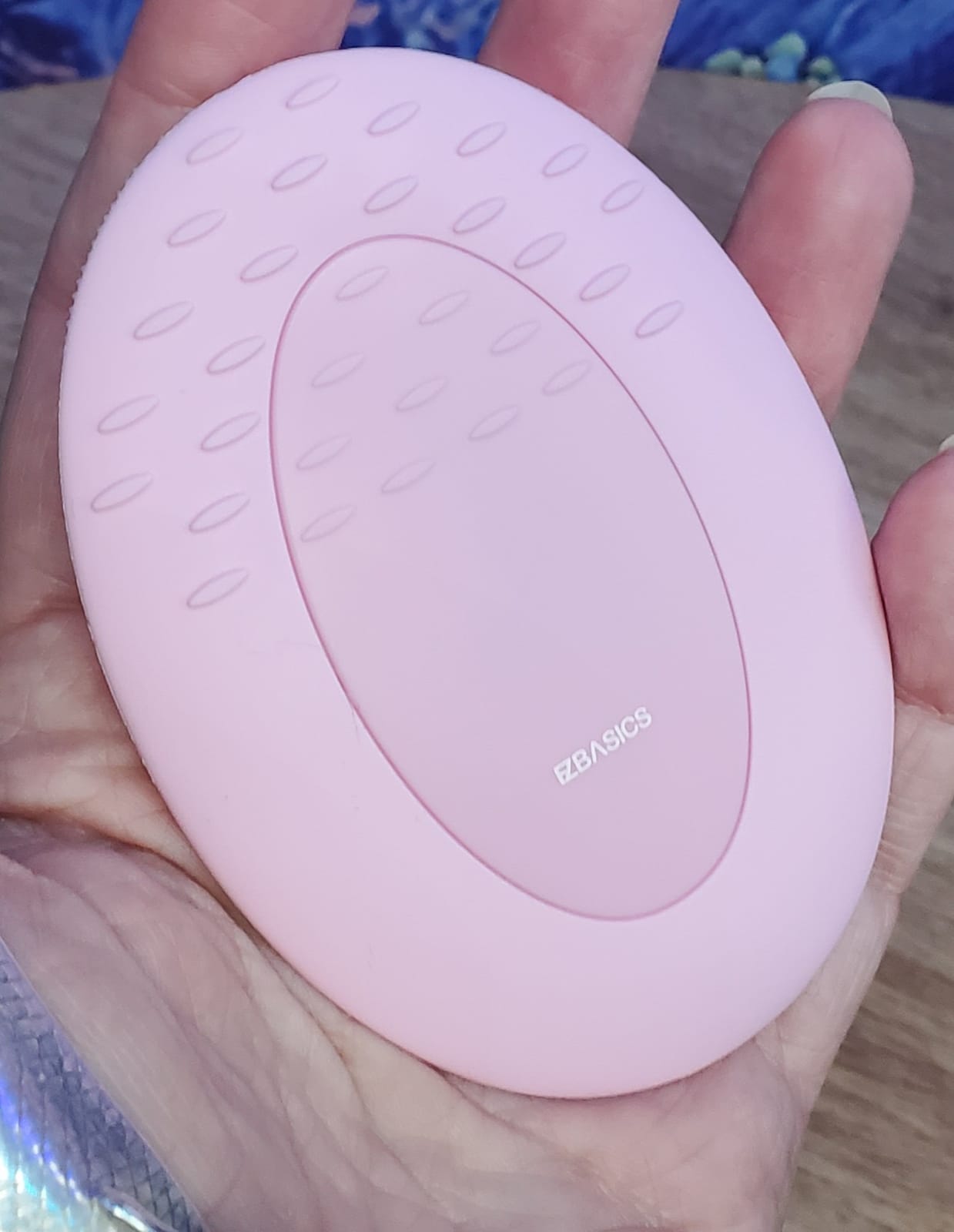EZBASICS Silicone Facial Cleansing Brush, IPX7 Waterproof, Blue | Rechargeable Electric Face Exfoliator, 5 Speeds, Sonic Vibrating for Deep Pore Cleansing & Gentle Massaging customer photo 1