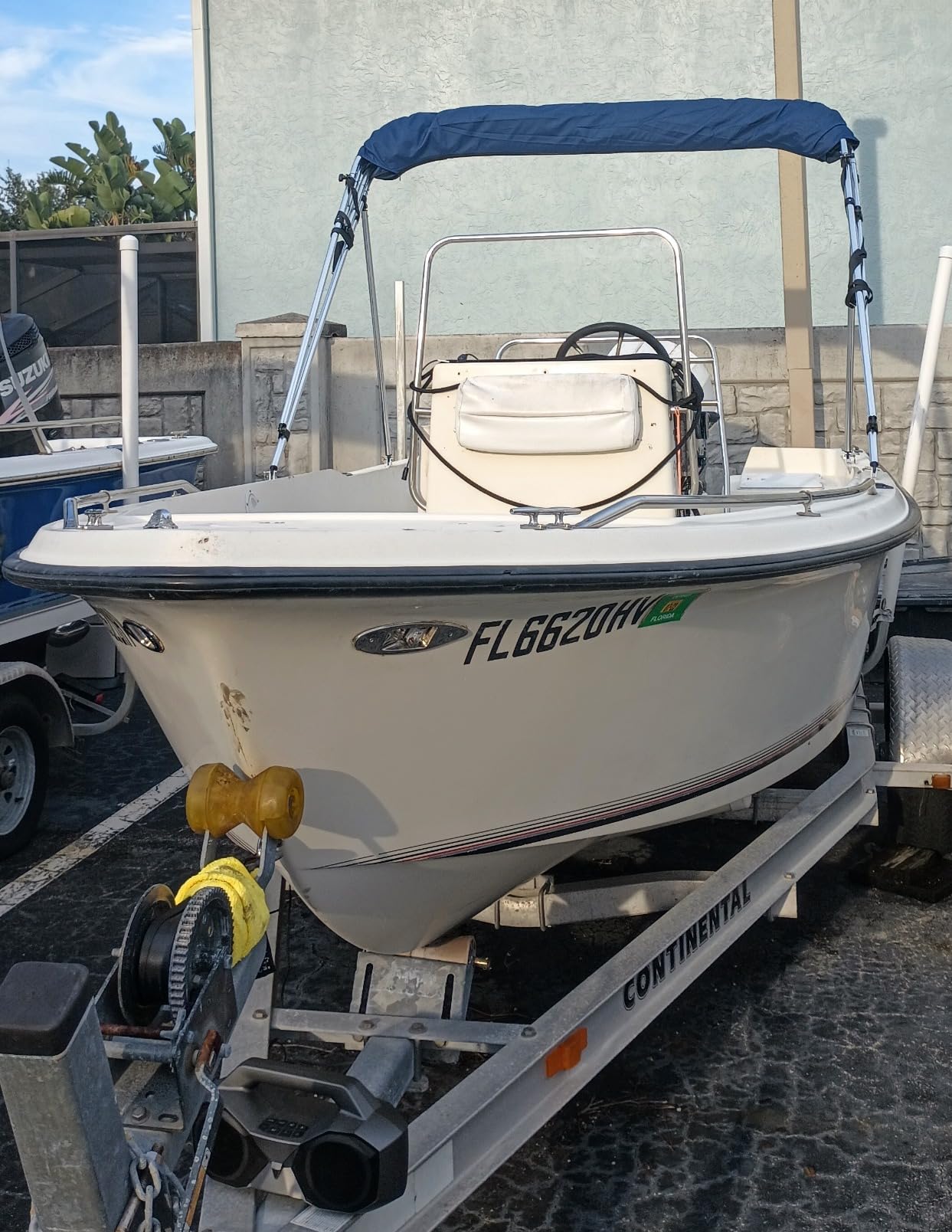 Seamander 4 Bow Bimini Top Boat Sun Shade Cover, 8'L 54