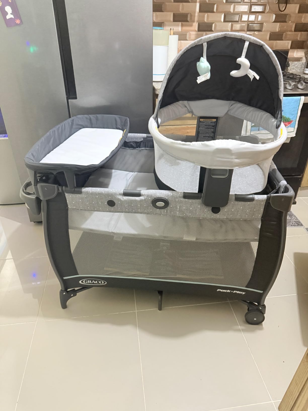 Graco Pack n Play Dome LX Playard with Baby Bassinet Lightweight Portable Crib Push-Button Fold Travel Crib Redmond Convertible customer photo 1