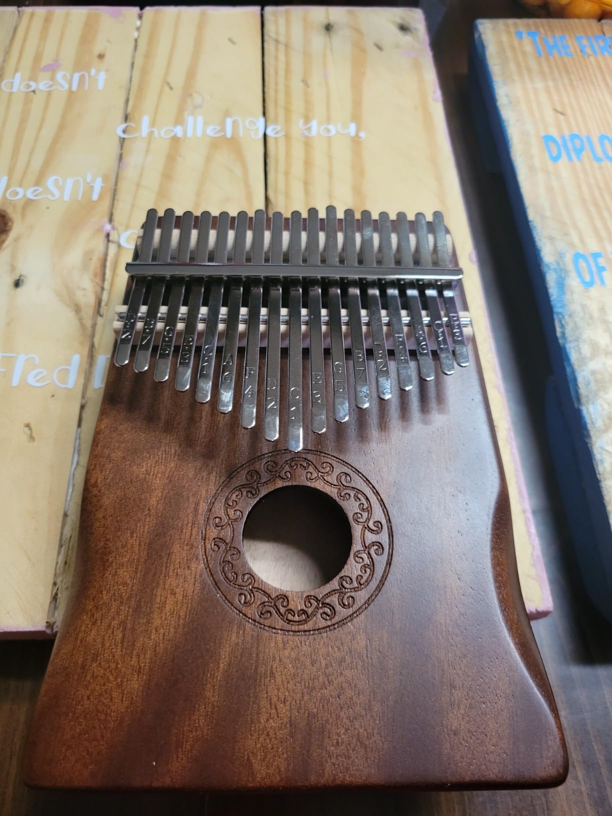 Kalimba Thumb Piano 17 Keys, Solid Wood Thumb Piano for Beginners Adults, Portable Finger Piano with Instruction - Ideal Musical Gift for Relaxation customer photo 1