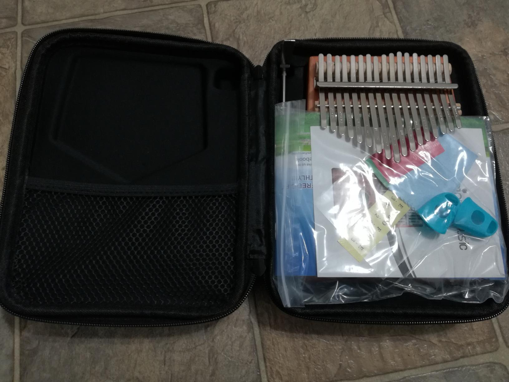 Everjoys 17 Keys Kalimba Thumb Piano, Professional Musical Instrument Finger Piano Marimbas with Portable Soft Cloth Bag, Fast to Learn Songbook, Tuning Hammer, All in One Kit customer photo 2