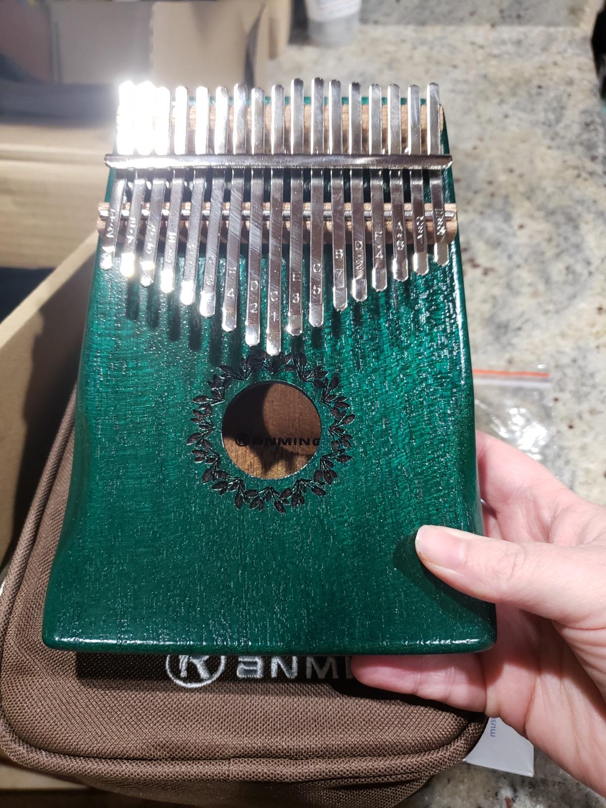 RANMING 17 Key Kalimba Thumb Piano - Mahogany Mbira for Beginner Blue | Portable Finger Piano with Tuning Kit & Gig Bag customer photo 1