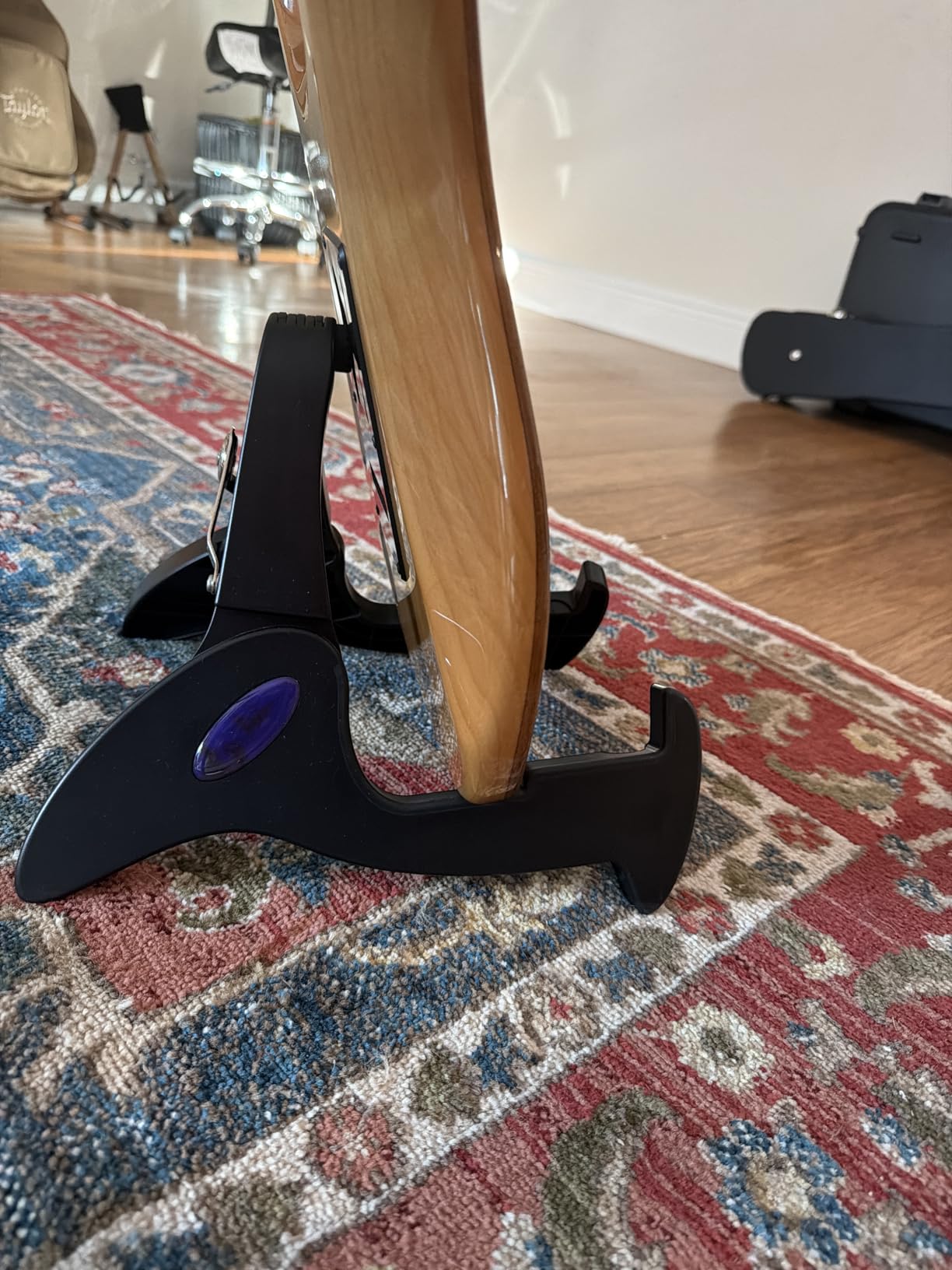 GUITTO Guitar Stand Tripod Adjustable Classic A-Frame Stand Universal for Acoustic and Bass Electric Guitars Folding Floor Travel Stand Small Single Holder (GGS-01) customer photo 2