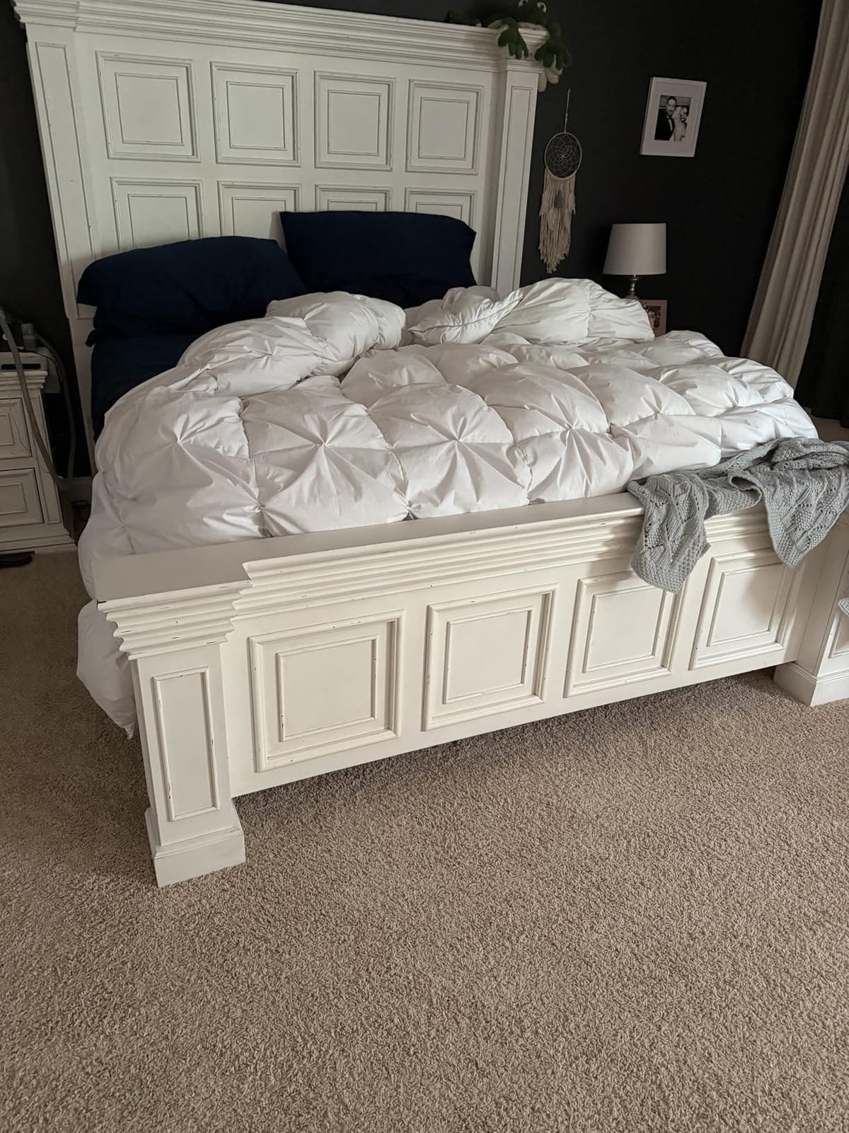 Alanzimo Goose Down Feather Fiber Comforter King Size, 100% 1200tc Cotton Fabric Duvet Inserts, 750+Fill Power Hotel Collection All Season White Bedding Comforters with 8 Tabs customer photo 1