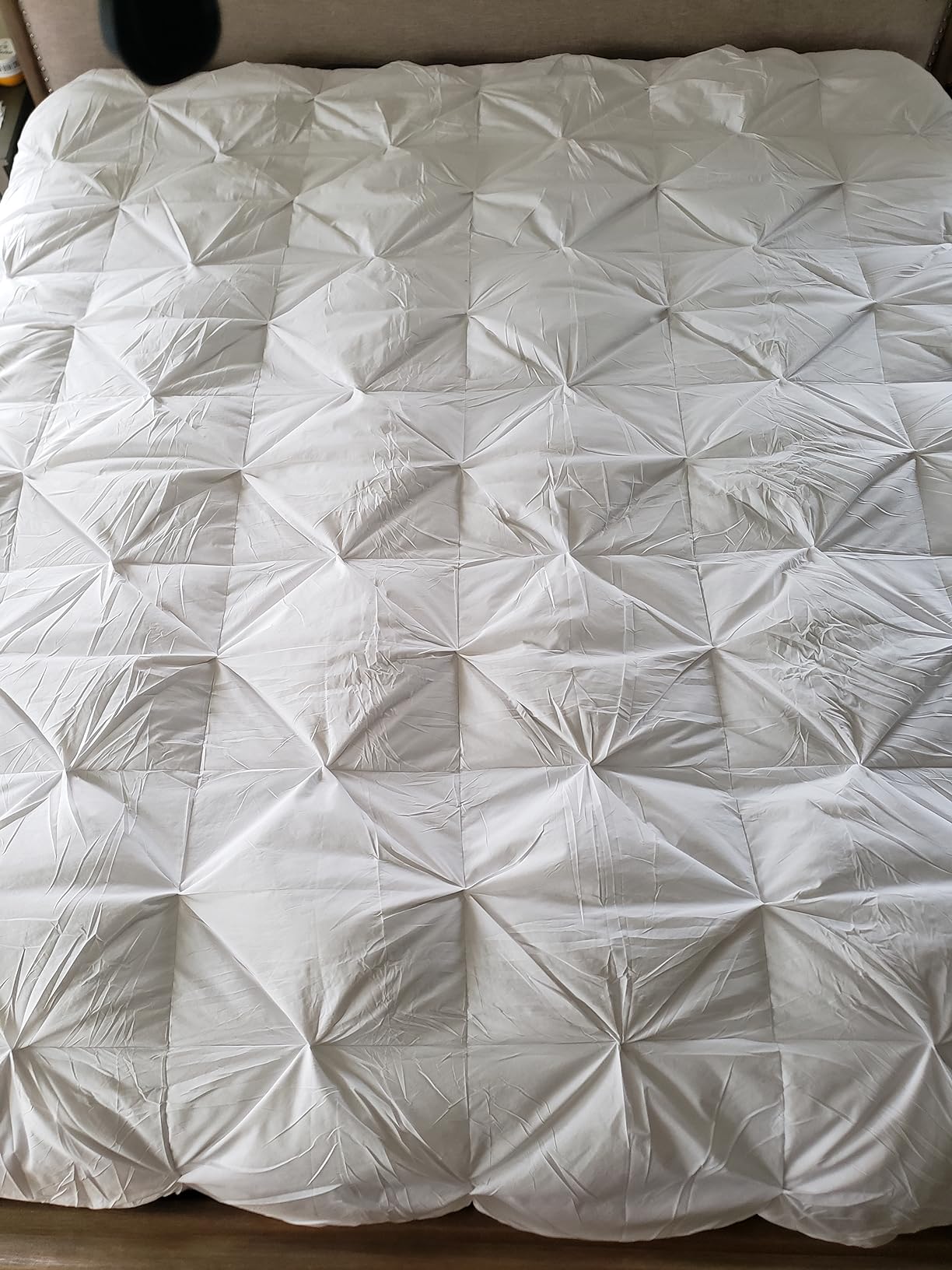 Alanzimo Goose Down Feather Fiber Comforter King Size, 100% 1200tc Cotton Fabric Duvet Inserts, 750+Fill Power Hotel Collection All Season White Bedding Comforters with 8 Tabs customer photo 2