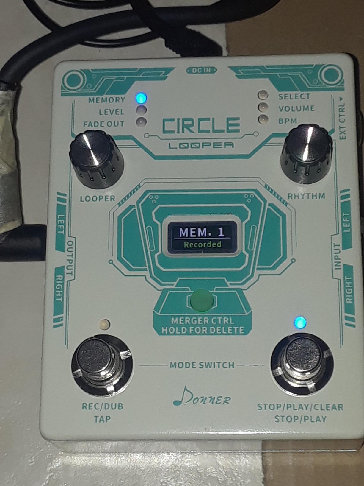 Donner Circle Looper Pedal Drum Machine, 2 in 1 Drum Looper Stereo Guitar Loop Pedals, 40 Slots 160 mins Loop with 110 Drum Grooves, Tap Tempo, Fade Out customer photo 1