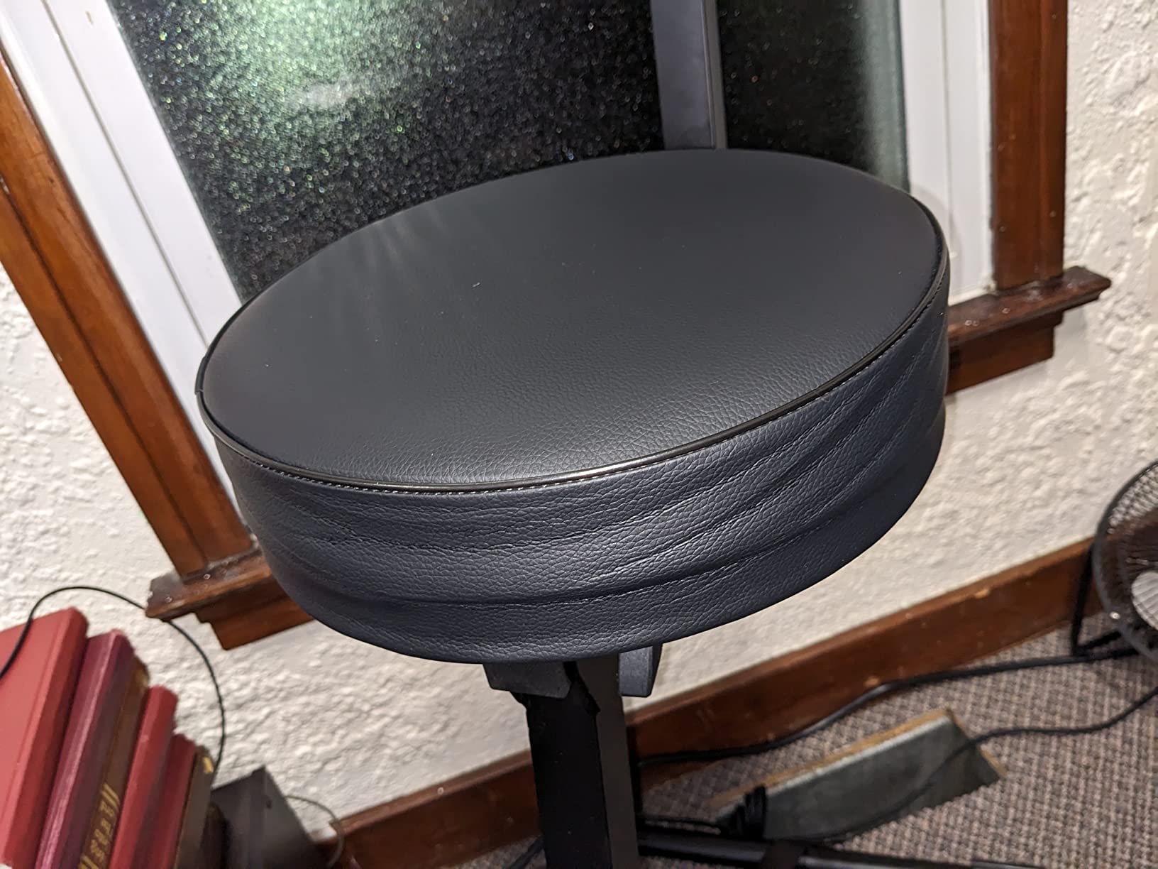 Rockville RDS42 Portable Adjustable DJ Guitar Chair with Padded Backrest | Foldable Steel Frame, 12