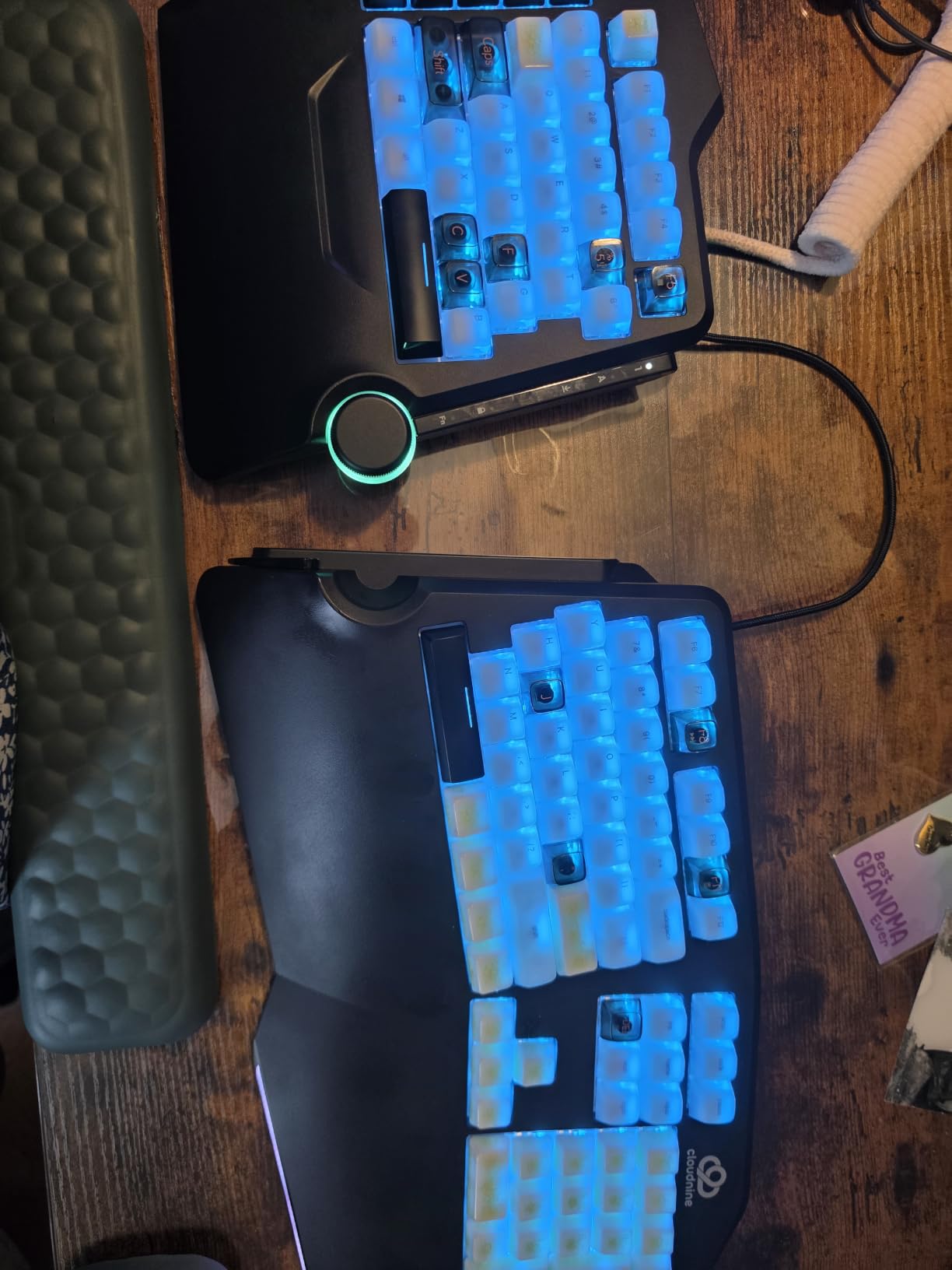 Cloud Nine C989 Ergonomic Mechanical Keyboard for PC - Kailh Linear Red Switches - RGB Light Up LED Backlit with USB - Ergo Split Key Board with Macro customer photo 2