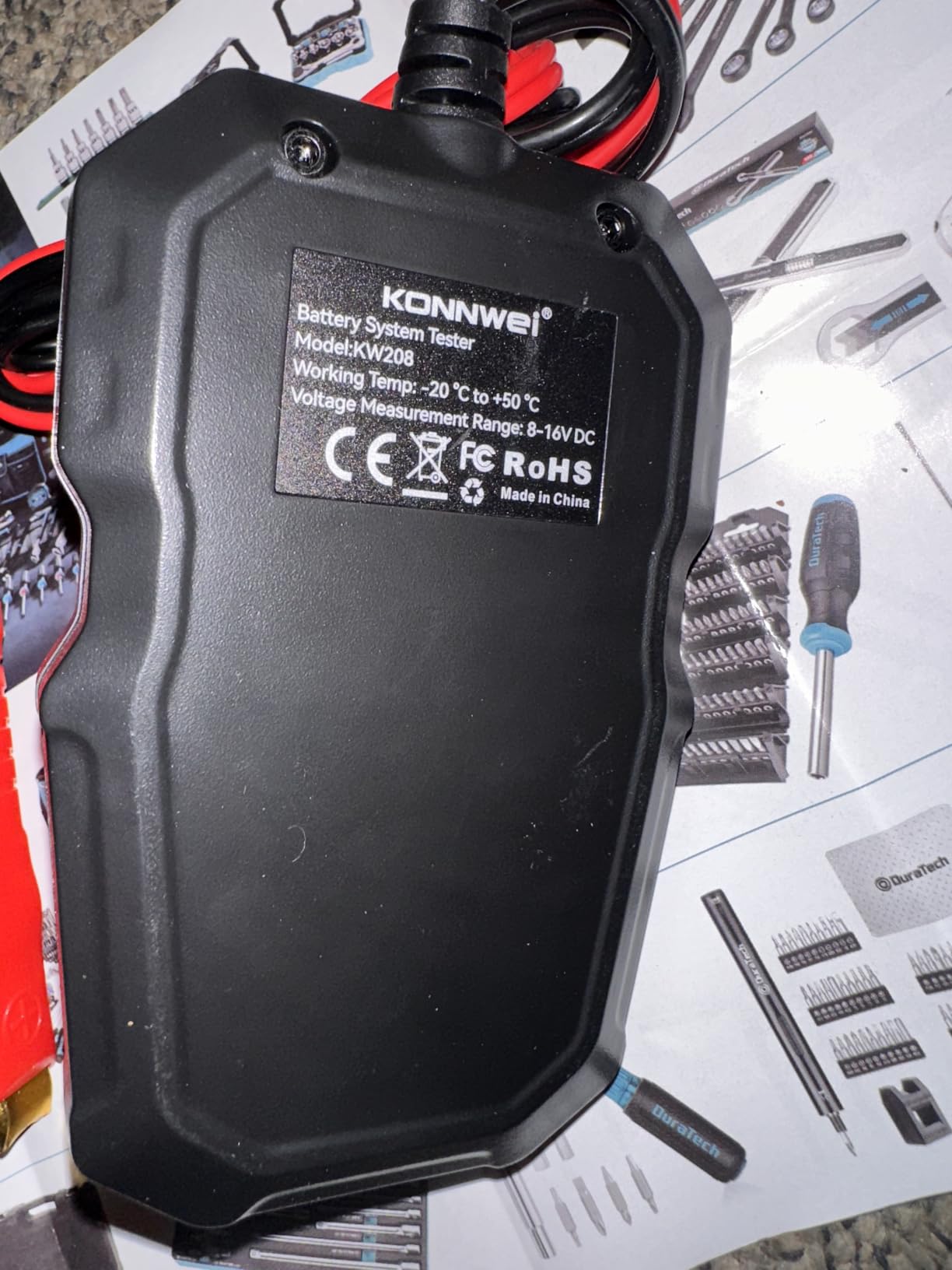 KONNWEI KW208 12V Car Battery Tester, Battery Load Tester Automotive 12V Alternator Starter Tester Digital Auto Battery Analyzer Charging Cranking System Tester for Car Truck Marine Motorcycle Boat customer photo 1