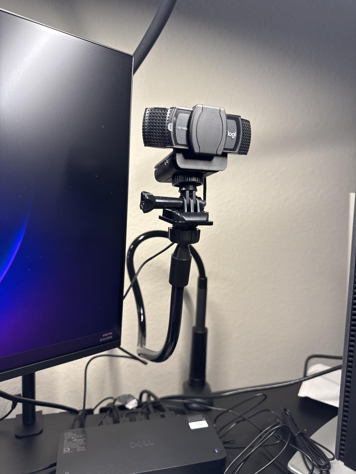 30 Inch Webcam Stand Camera Mount, Upgraded Thick Base Flexible Gooseneck Camera Stand Desk Webcam Mount Clamp for Logitech Webcams C930e C930 C920 C922x C922 Brio 4K C925e C615, Gopro Hero 8 7 6 5 4 customer photo 2