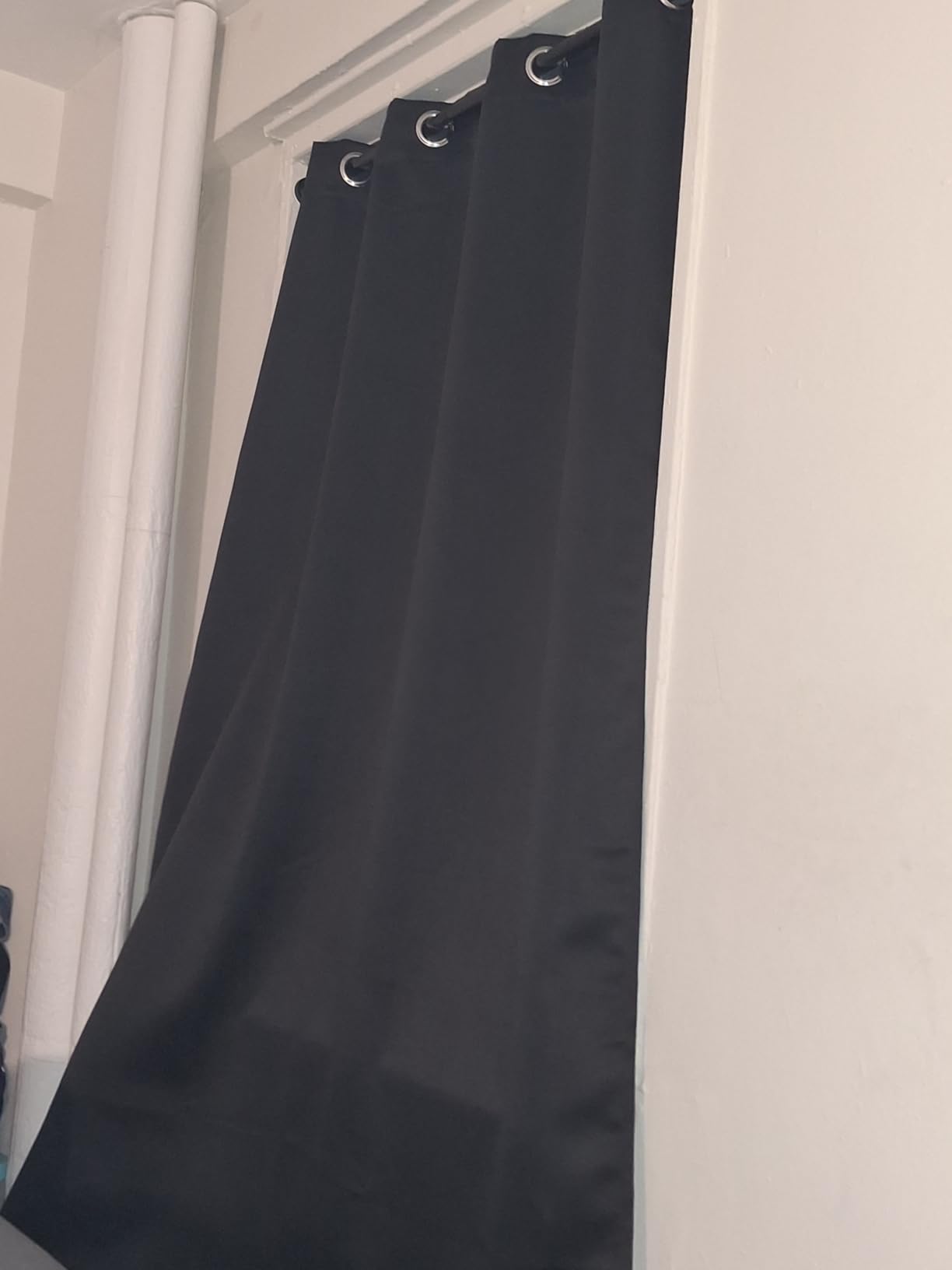 CUCRAF Black Blackout Curtains & Drapes Grommet Soundproof Curtains for Living Room/Bedroom 63 inch Long, Set of 2 Panels (52 x 63 Inch, Black) customer photo 2