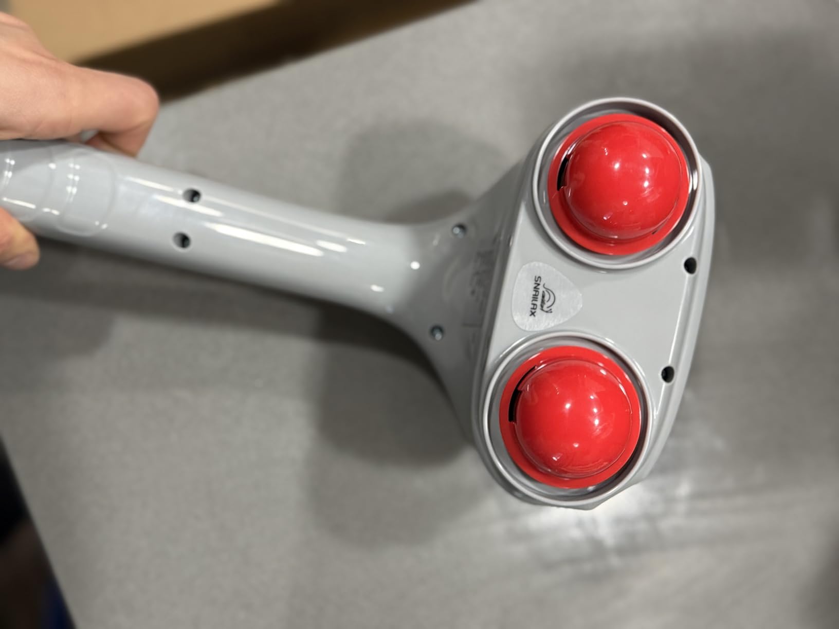 Snailax Cordless Handheld Back Massager with Heat, Percussion, Rechargeable | Dual Heads Deliver Up To 3200 PPM With 3 Interchangeable Head Sets, 3 Modes And 3 Speeds For Customized Full-Body Percussion customer photo 1