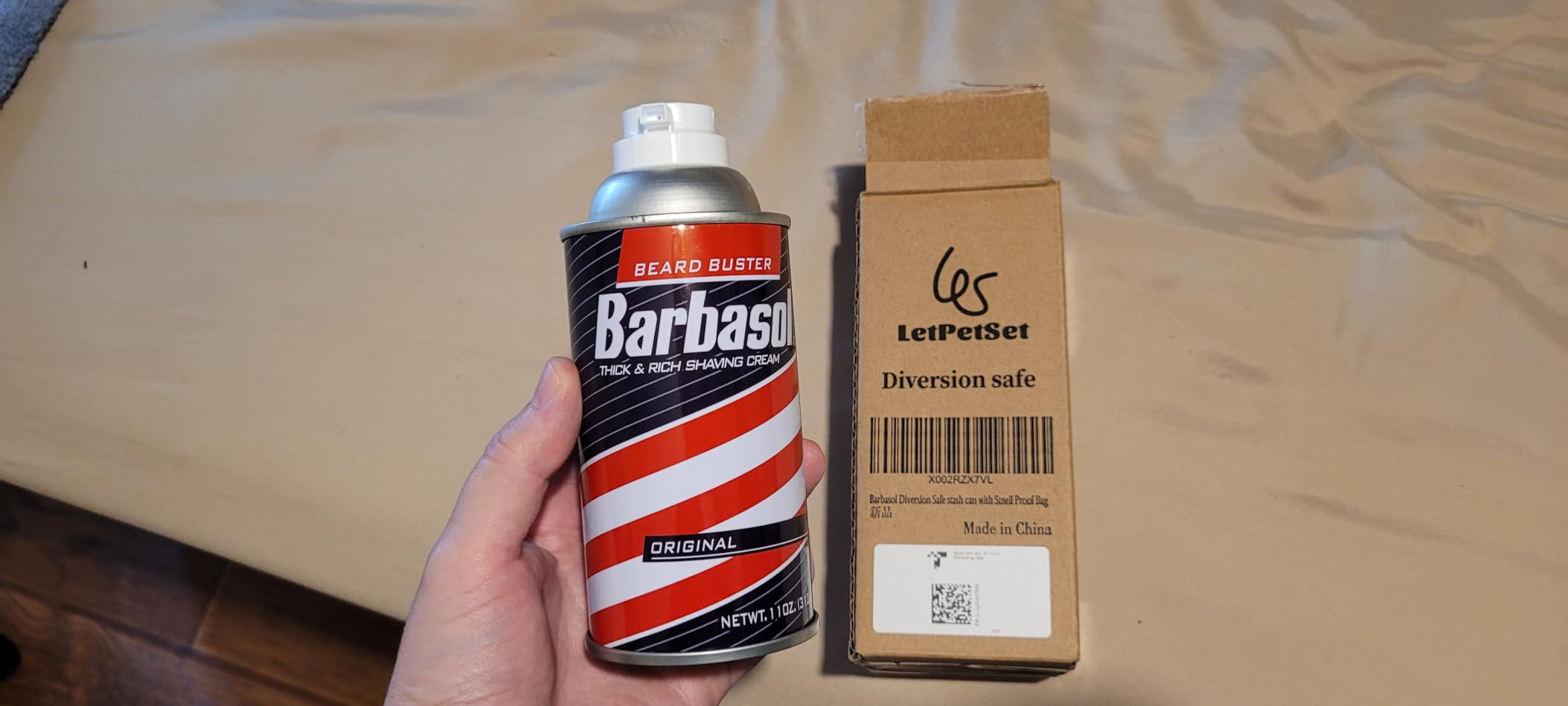 Barbasol Diversion Safe Stash Can with Food Grade Smell Proof Bag with Hidden Compartment for Keys, Cash and Valuables-Steel Material customer photo 1