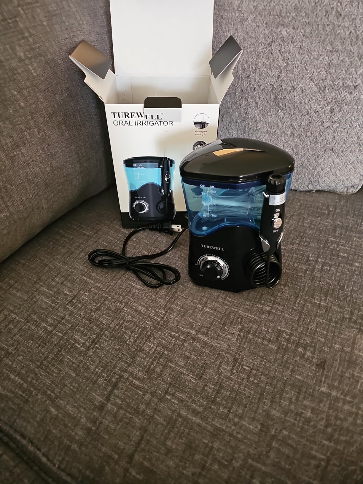 TUREWELL Water Dental Flosser for Teeth/Braces, 600ML Large Water Tank Oral Irrigator, Black customer photo 2