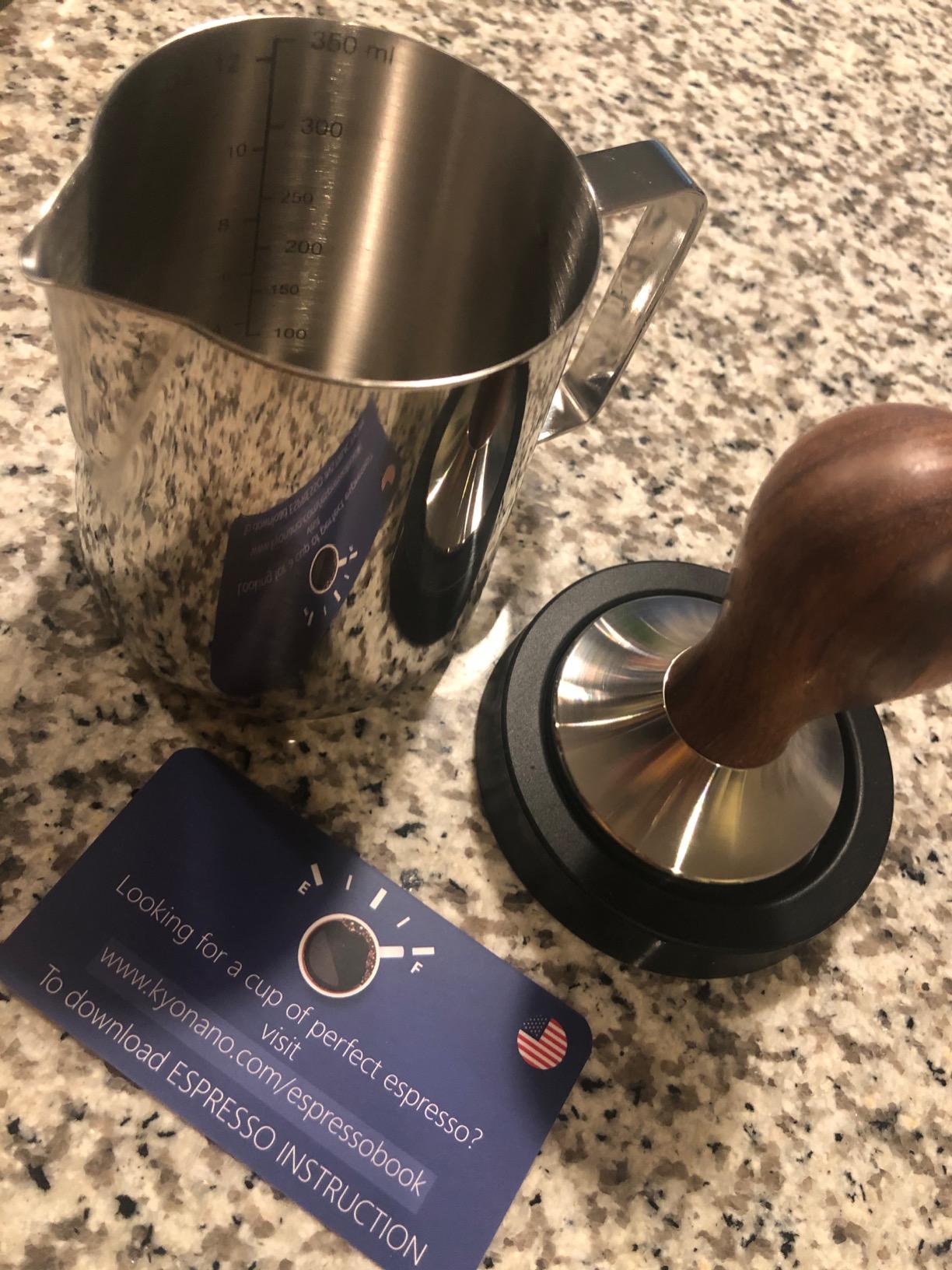 KYONANO 51mm Espresso Coffee Tamper with 304 Stainless Steel Ripple Base | Ergonomic Scented Rosewood Handle Tamper, Anti-Channeling, Barista Tool, Compatible with 51mm Portafilter Espresso Machines customer photo 1