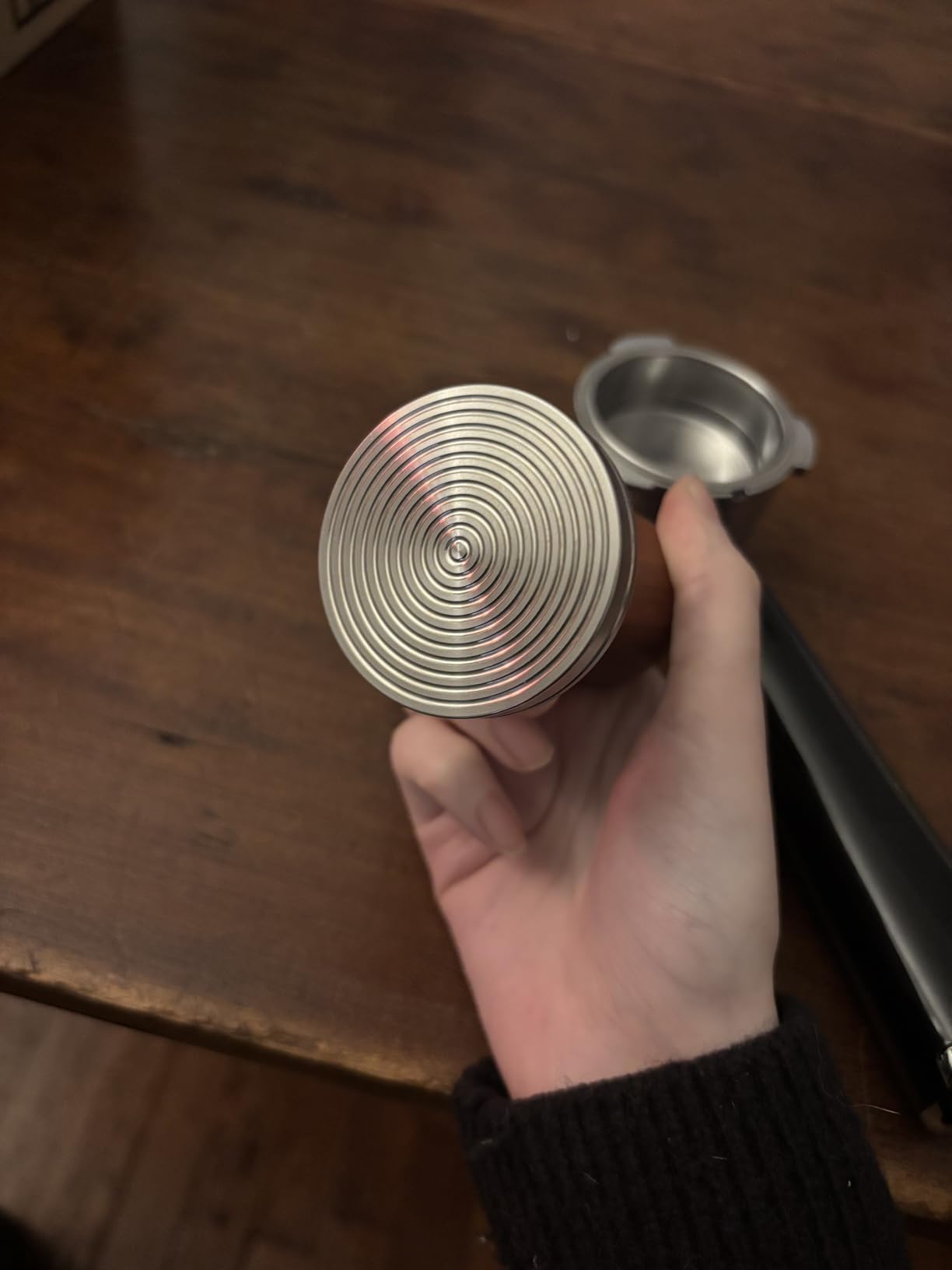 KYONANO 51mm Espresso Coffee Tamper with 304 Stainless Steel Ripple Base | Ergonomic Scented Rosewood Handle Tamper, Anti-Channeling, Barista Tool, Compatible with 51mm Portafilter Espresso Machines customer photo 2