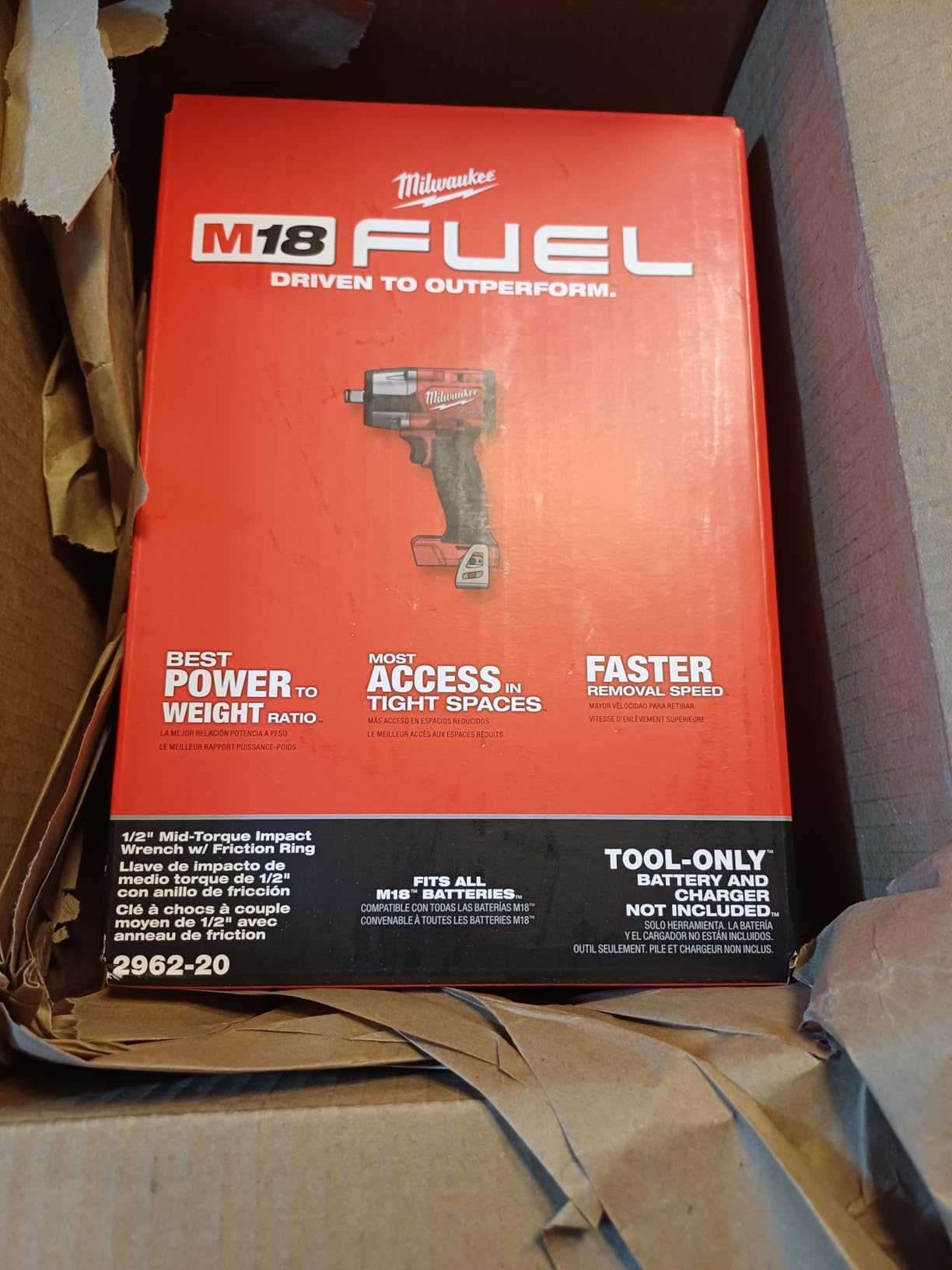 Milwaukee 2962-20 M18 18V Fuel 1/2