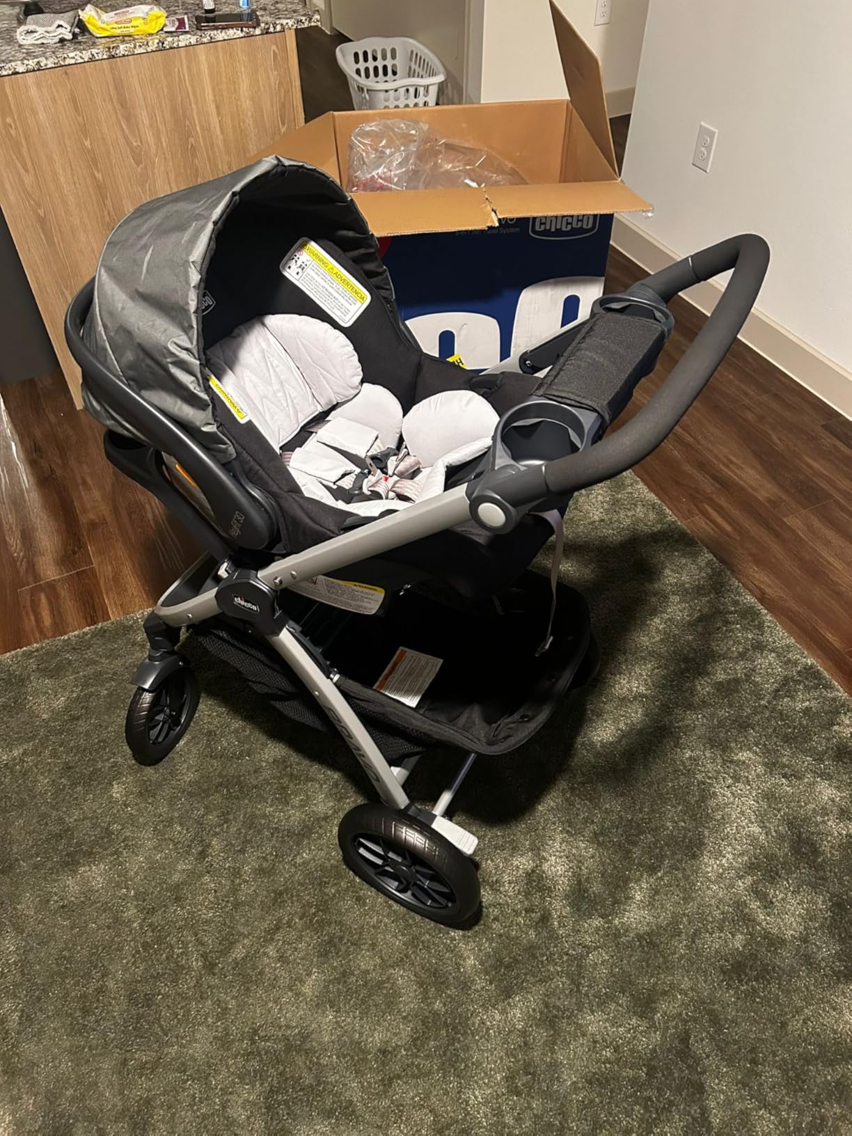 Chicco Bravo 3-in-1 Travel System, Quick-Fold Stroller with Car Seat | Camden/Black, KeyFit 30 car seat, 3 modes, UPF 50+ canopy, one-hand fold, all-wheel suspension, baby travel stroller customer photo 1