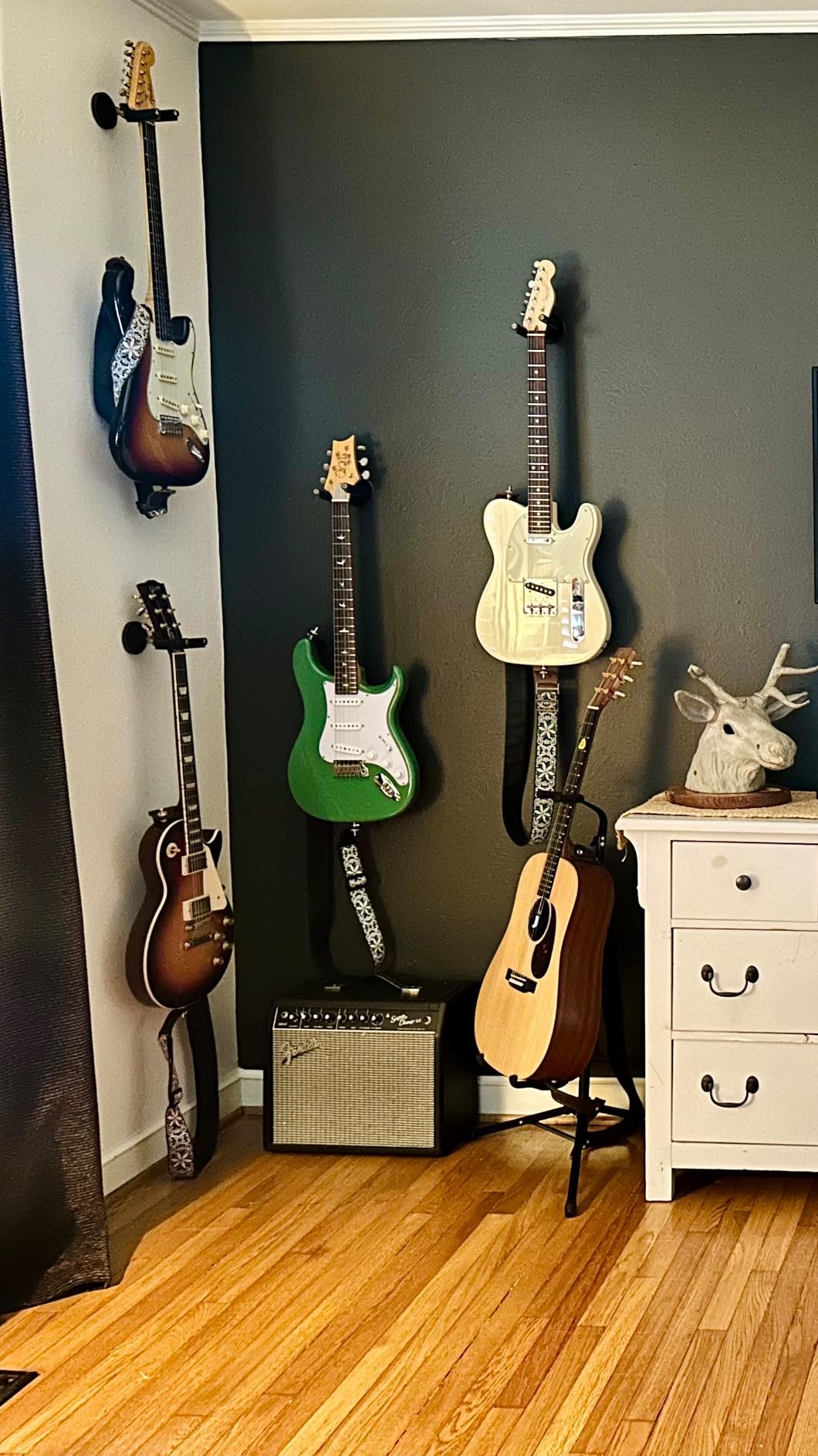 Levy's Leathers Forged Guitar Wall Hanger, Tan Leather (LVY-FGHNGR-BRTN) customer photo 1