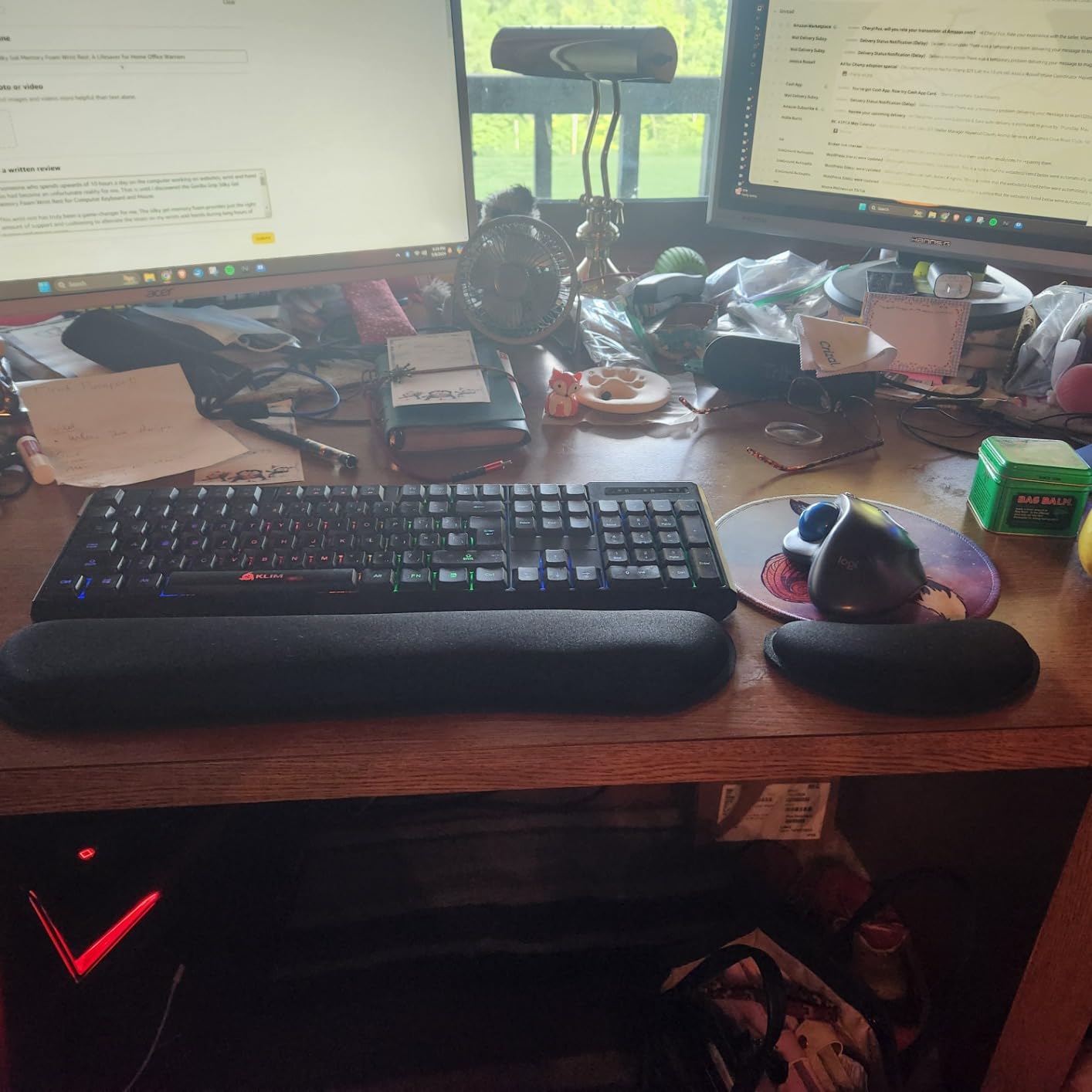 GORILLA GRIP Memory Foam Wrist Rest for Computer Keyboard, 2 Piece Black | Silky Mousepad Rest, Ergonomic Design for Typing Pain Relief, Mouse Pad Support for Hand and Arm, Work and Gaming Accessories customer photo 2
