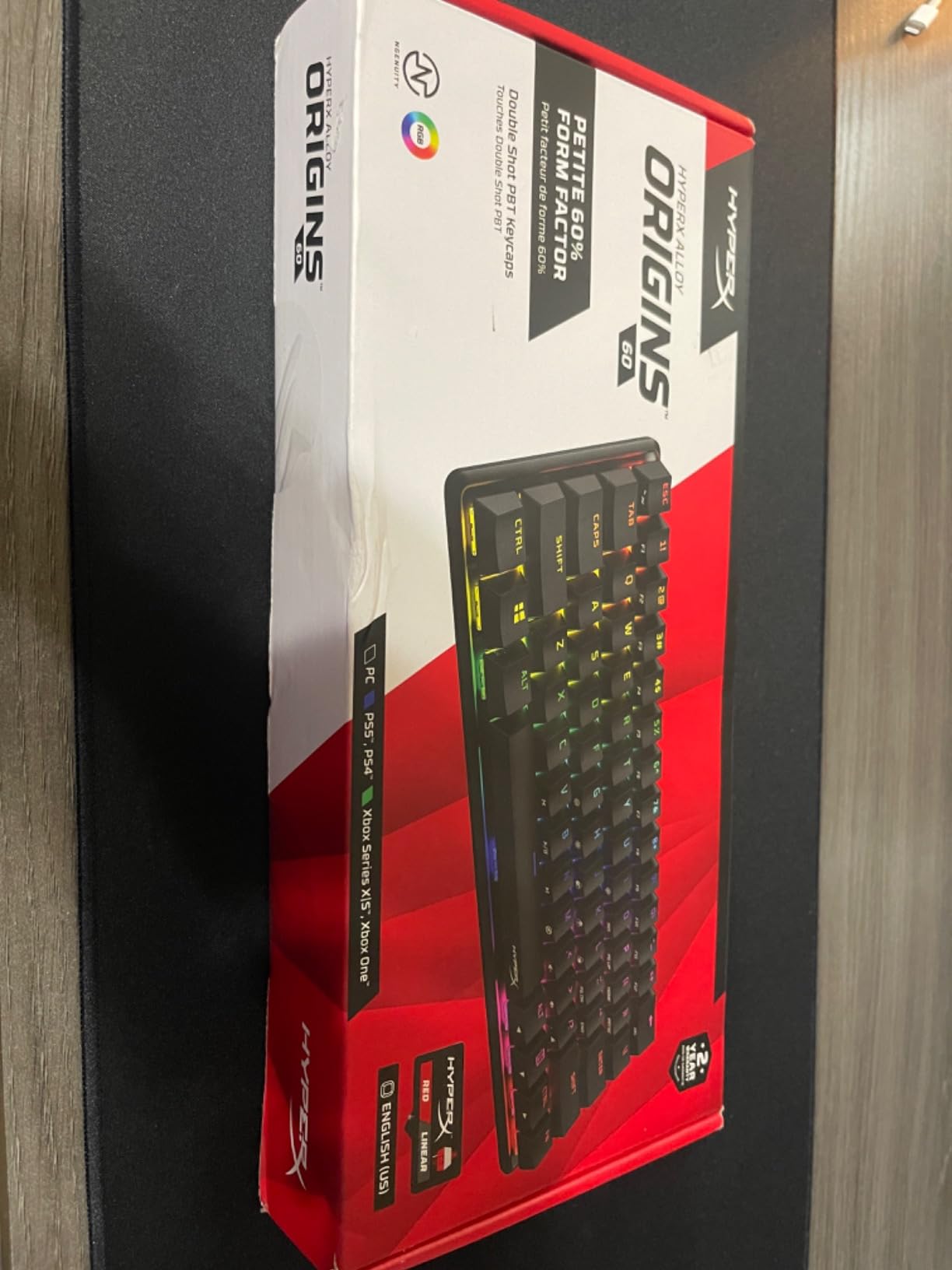 HyperX Alloy Origins 60 - Mechanical Gaming Keyboard, Ultra Compact 60% Form Factor, Double Shot PBT Keycaps, RGB LED Backlit, Linear HyperX Red Switch, Black customer photo 2