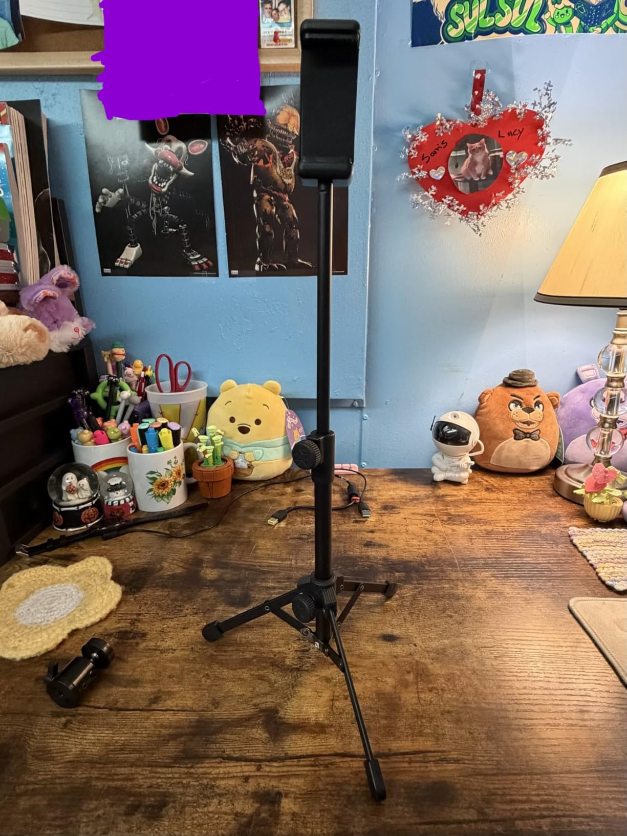 Webcam Tripod Stand Extendable Desktops Tripod for Camera/Phone/Webcam, Desk Tripods Webcam Mount Holder Compatible with Logitech Webcams C925e C922x C922 C930e C930 C920 C615 /iPhone/Ring Light customer photo 1