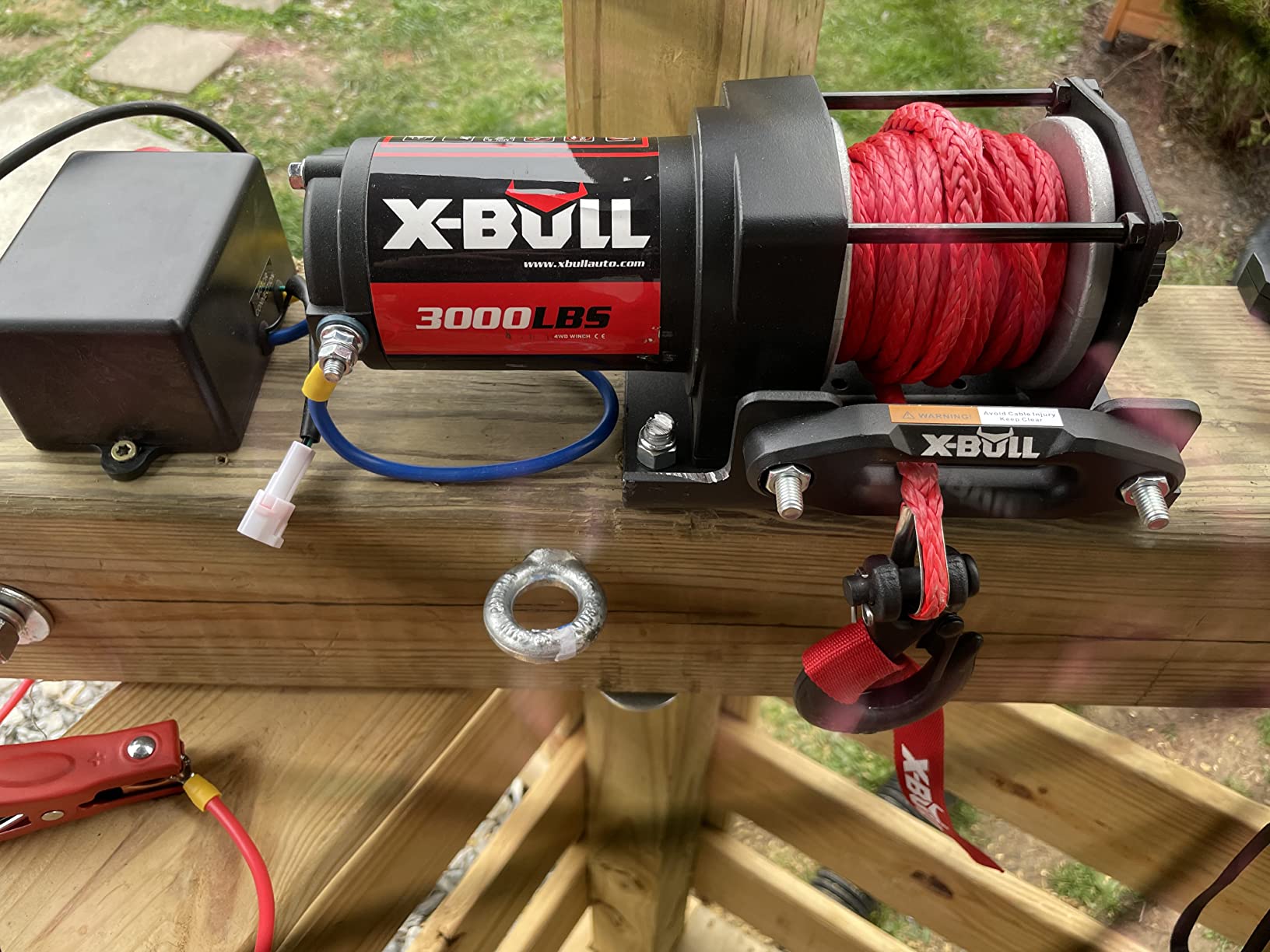 X-BULL 12V 3000LBS Electric Winch Synthetic Rope Electric Winch for Towing ATV/UTV Off Road with Mounting Bracket Wireless Remote New customer photo 1