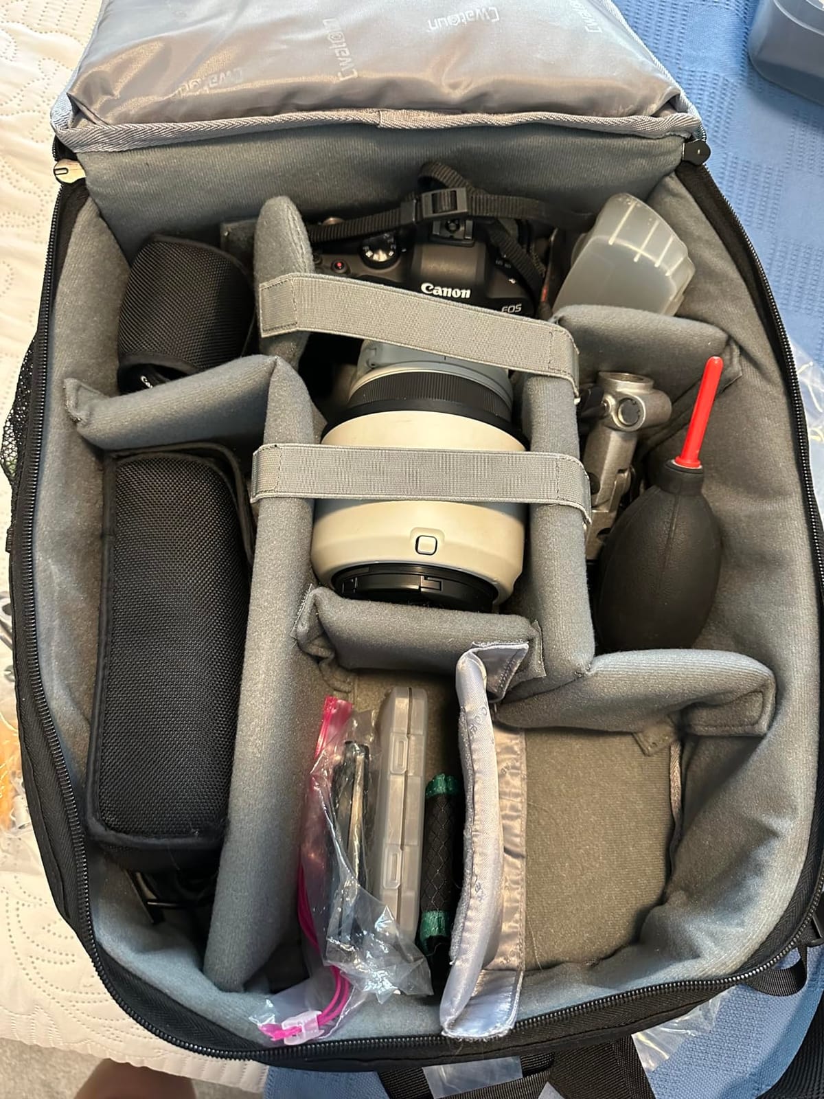 Cwatcun Camera Backpack Trolley Case Bag with Tripod Holder Anti-Theft Waterproof Camera Bag fits 15.6' Laptop for Canon Nikon Sony DSLR SLR Camera for Women Men Photographer customer photo 1