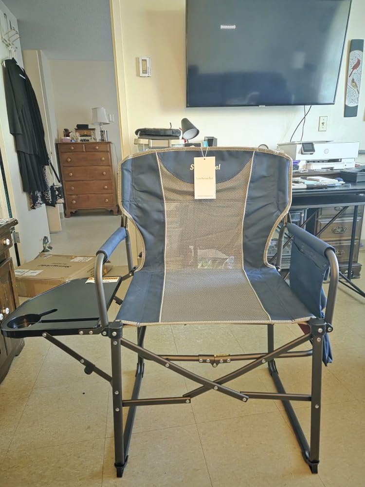 SUNNYFEEL Oversized Camping Chair Portable Directors Chairs with Side Table | Heavy Duty Folding Lawn Chair for Adults 300LBS customer photo 2