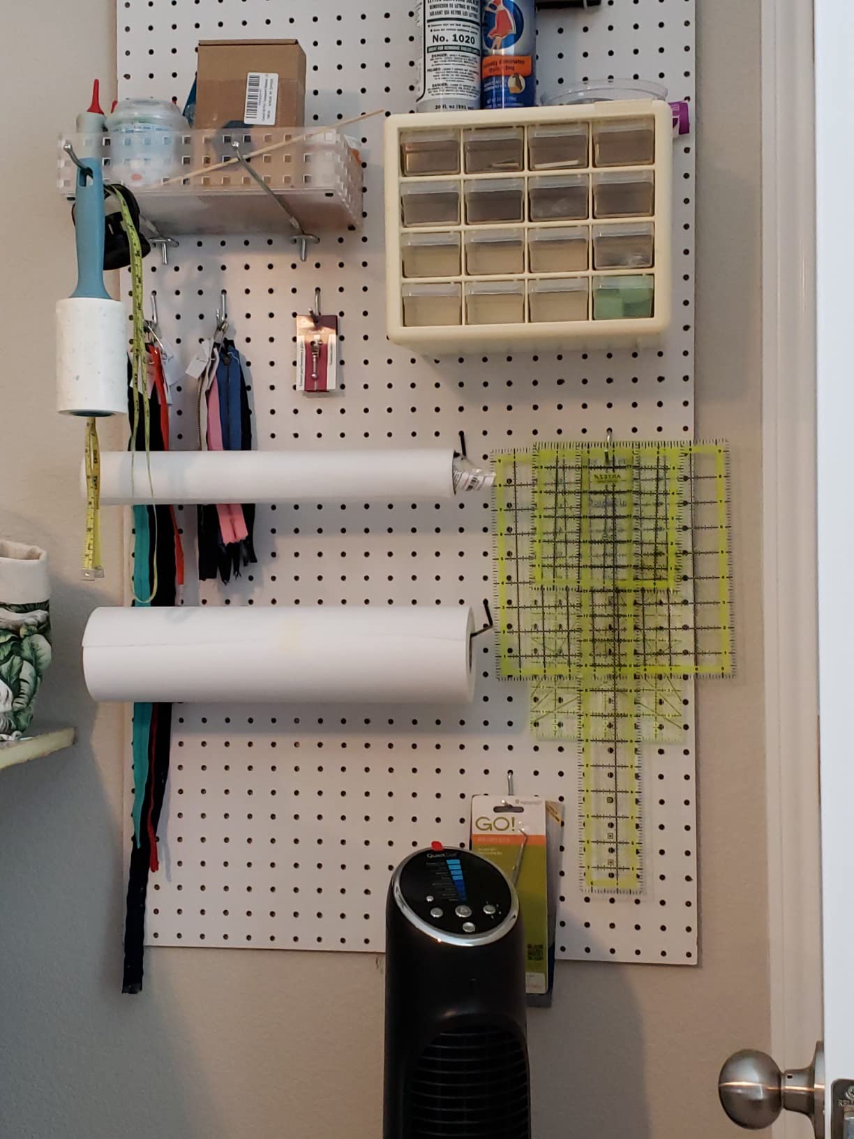 5 Pack Extendable Pegboard Paper Towel Holder, Pegboard Hook for Workshop, Garage, Kitchen, Laundry Room, Bathroom etc. customer photo 2