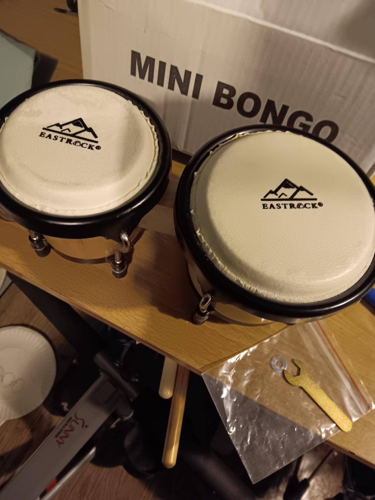 EastRock Bongo Drum 4 and 5 Inch Set for Adults Beginners Professionals Tunable Wood and Metal Drum Percussion Instruments With Tuning Wrench customer photo 2