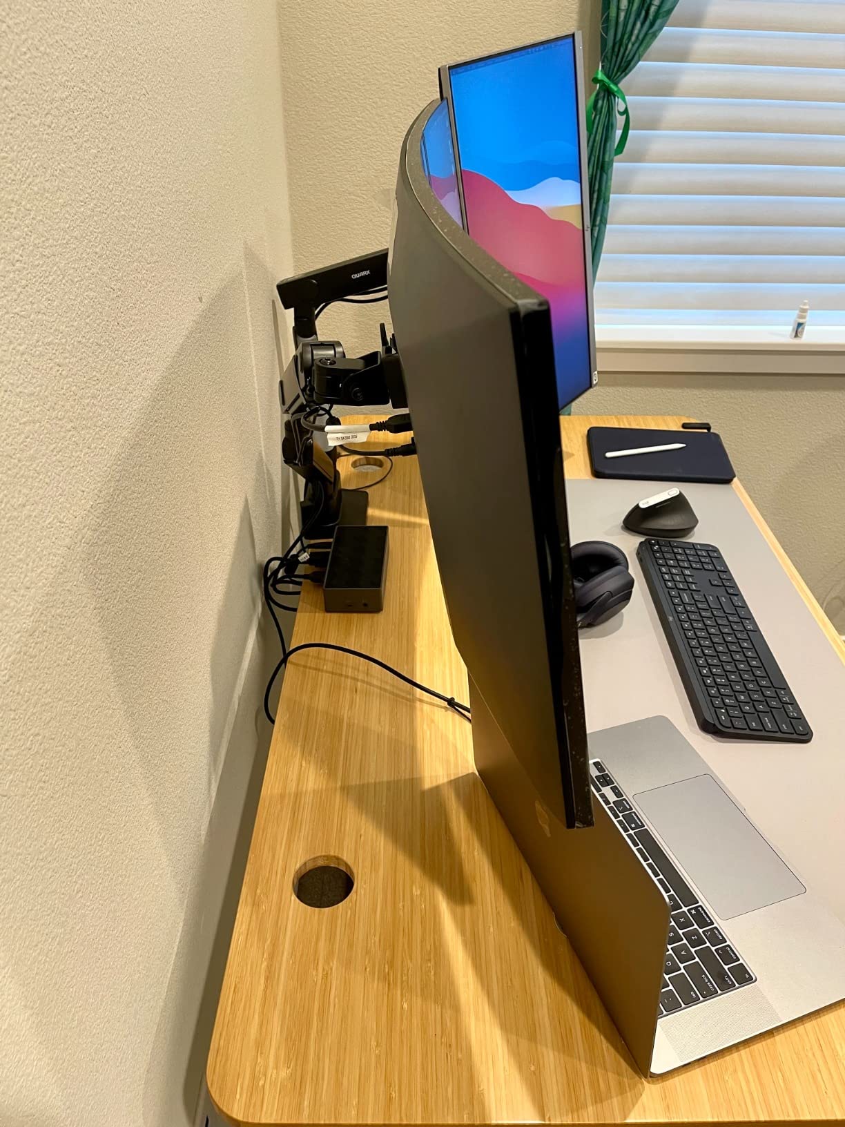Heavy-Duty Dual Monitor Arm Desk Mount for up to 35 Inch Screens, Dual Monitor Stand Full Adjustable VESA Mount, Compatible with C Clamp, Grommet Mounting Base, Holds 26.4lbs per Arm customer photo 2