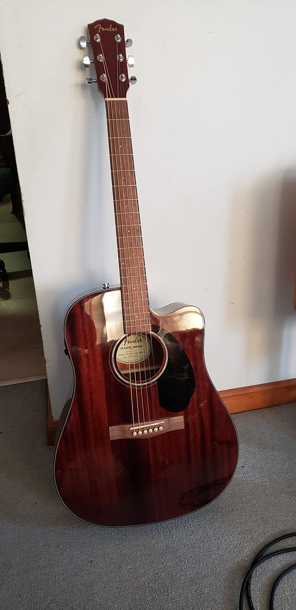 Fender CD-60SCE Solid Top Dreadnought Acoustic-Electric Guitar - All Mahogany Bundle with Gig Bag, Instrument Cable, Tuner, Strap, Strings, Picks, Polishing Cloth and Austin Bazaar Instructional DVD customer photo 2