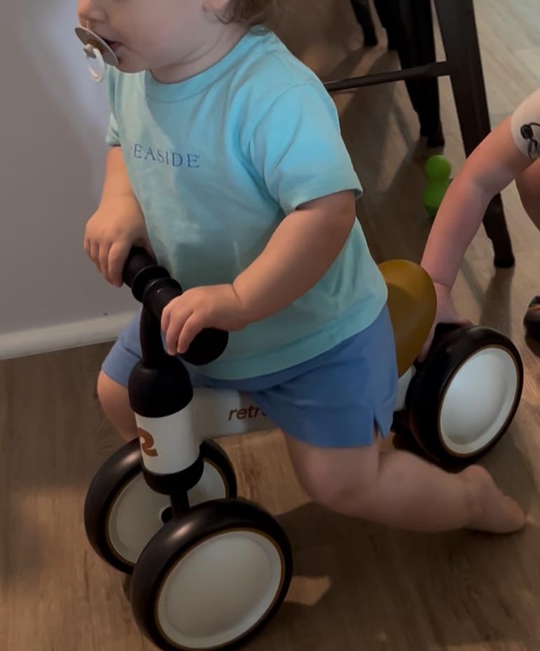 Retrospec Cricket Baby Balance Bike, 4-Wheel Ride-On Toy for Ages 12-24 Months - First Bike & Toddler Bike for 1 Year Old Boys & Girls, First Birthday Gift customer photo 1